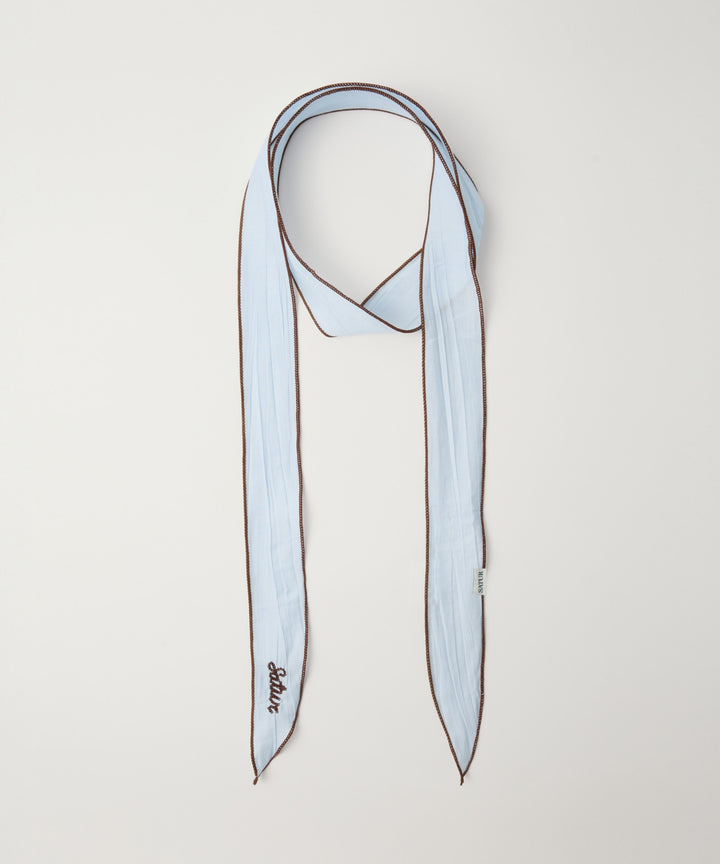 Satur (W) Wrinkle Color Block Scarf - Sky Blue