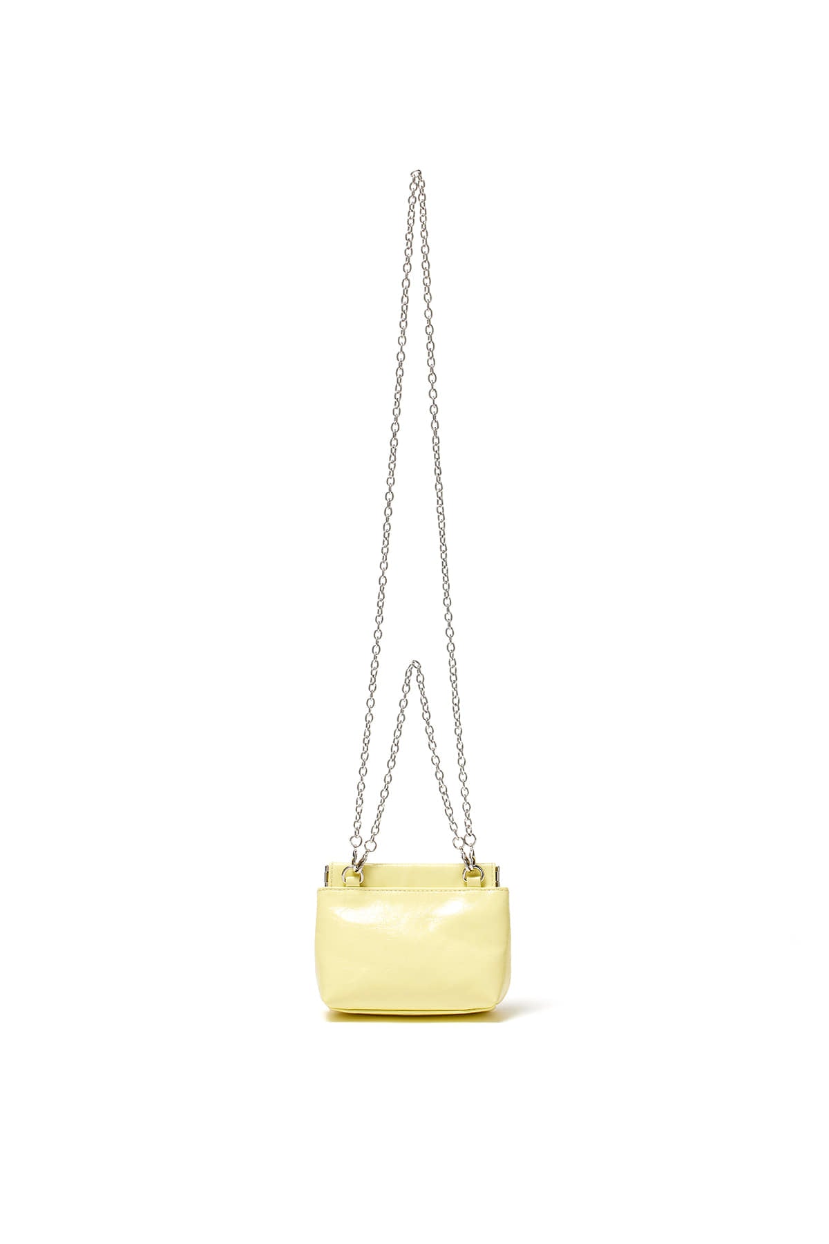 [matinkim] GLOSSY LEATHER MINI WALLET BAG IN LIGHT YELLOW