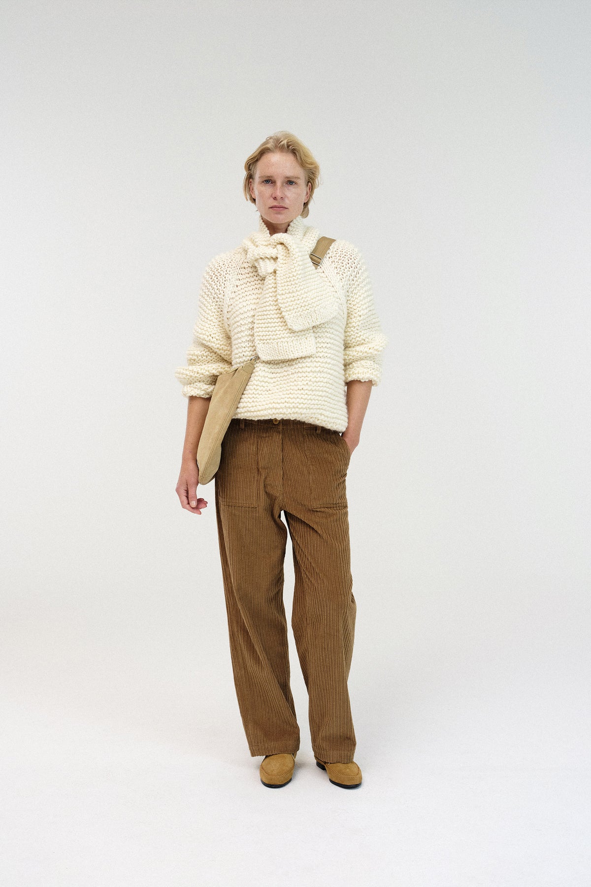 Nothing Written Double folded corduroy pants (Camel)