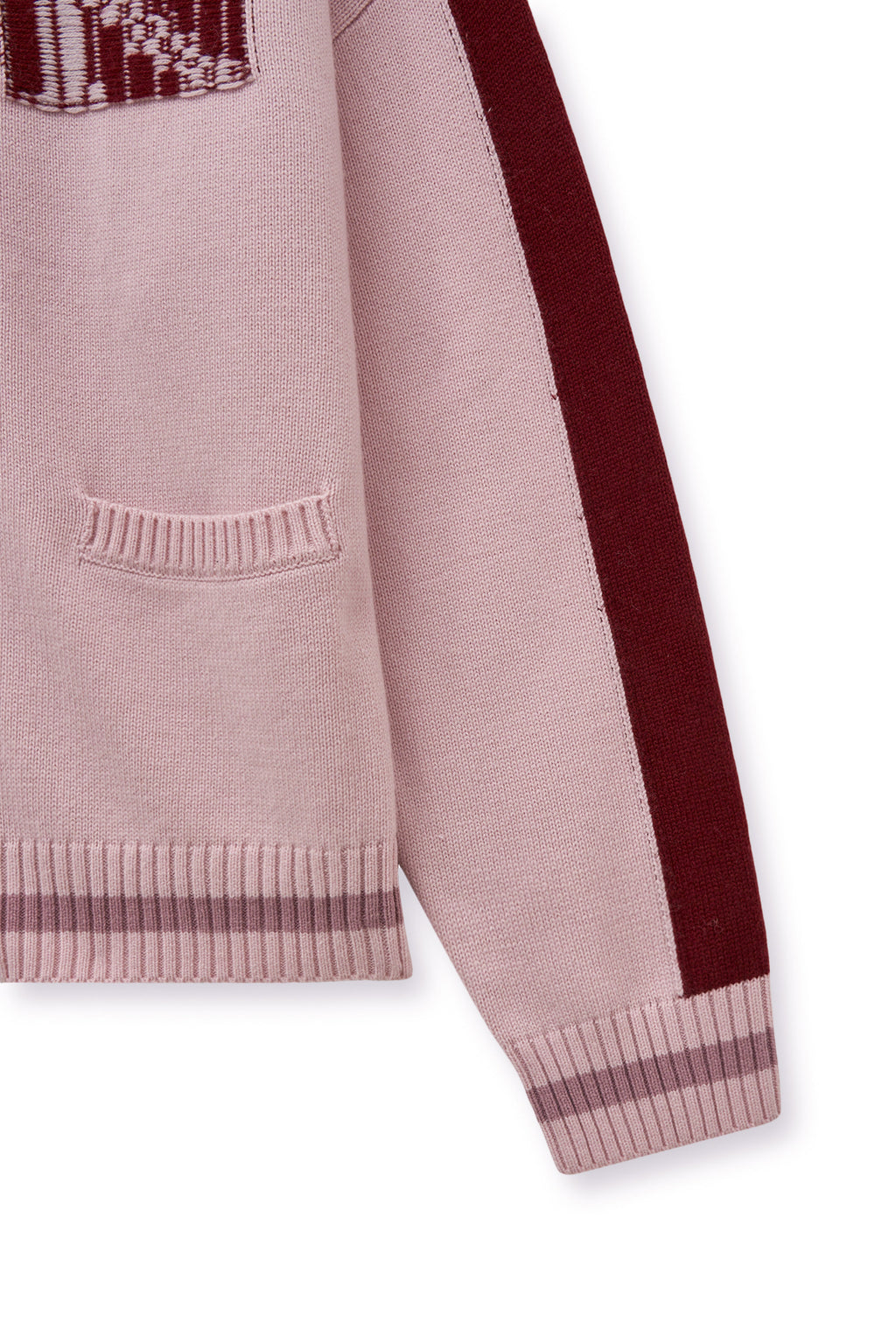 [matinkim] MATIN KIM INITIAL KNIT ZIP UP FOR MEN IN PINK