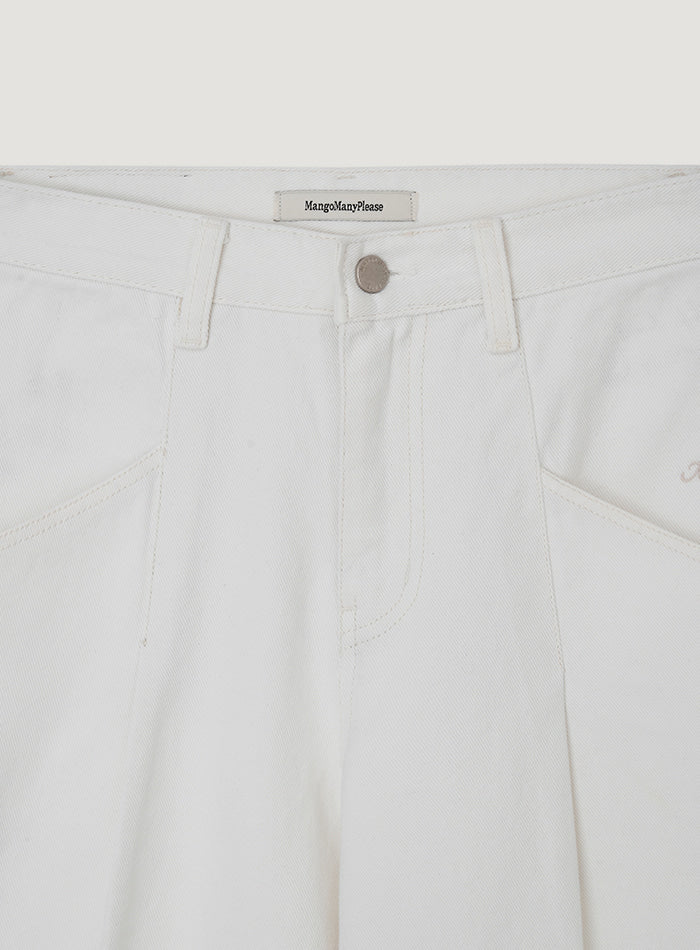Mango Maniplease Jeta Pintuck Jeans Ivory
