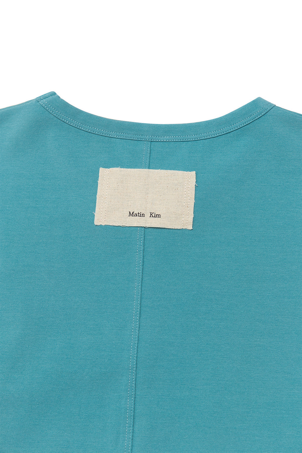 Matinkim Stitch Printing Detail Crop Top IN Turquoise Blue