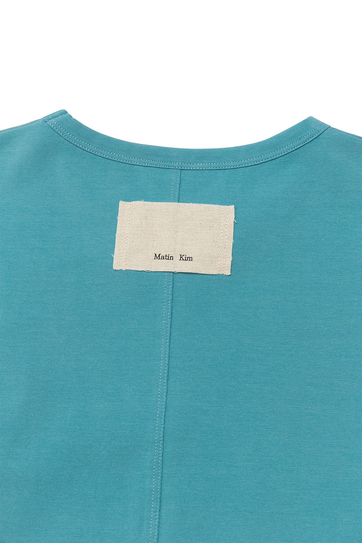 Matinkim Stitch Printing Detail Crop Top IN Turquoise Blue