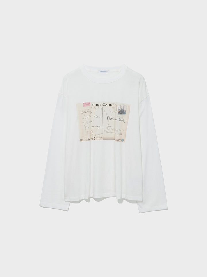 Low Classic Postcard Long Sleeve Tee Off White