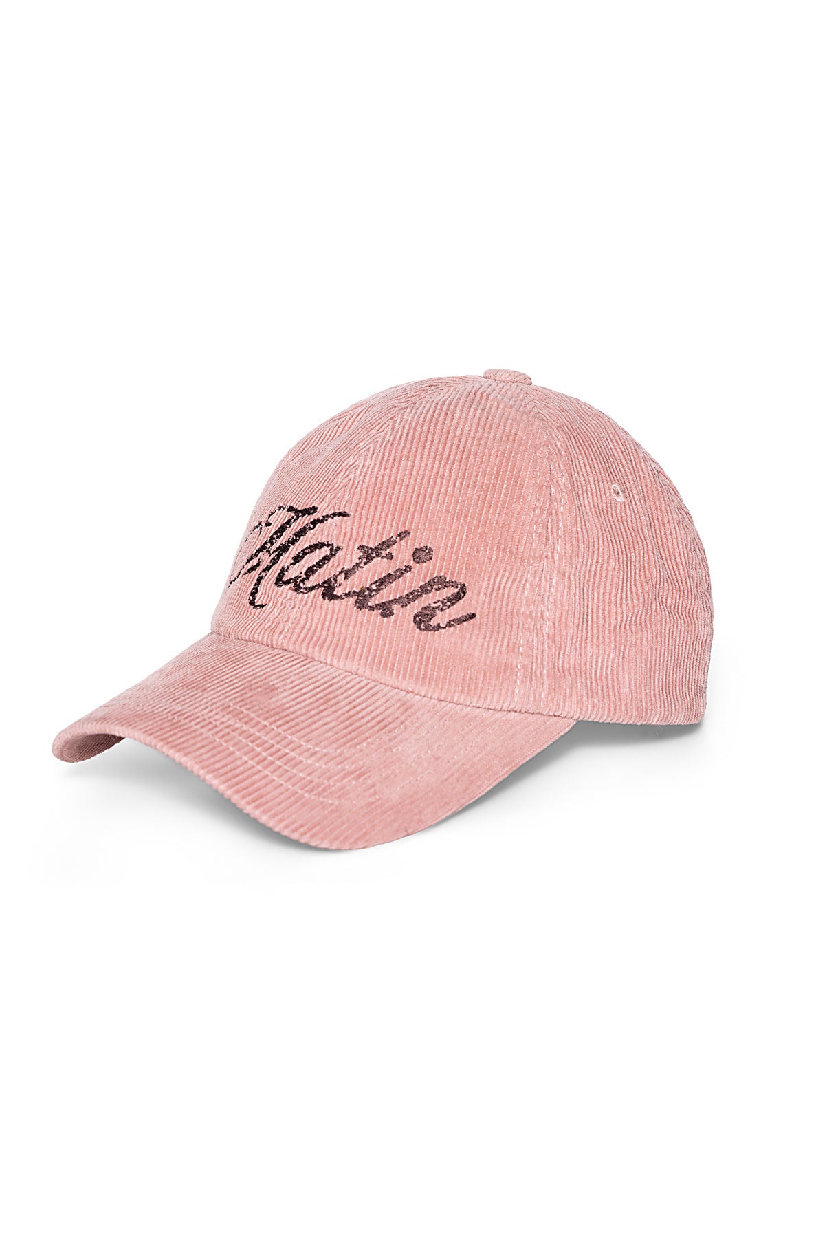 Matinkim Matin Cracked Script Corduroy Ball Cap IN Pink