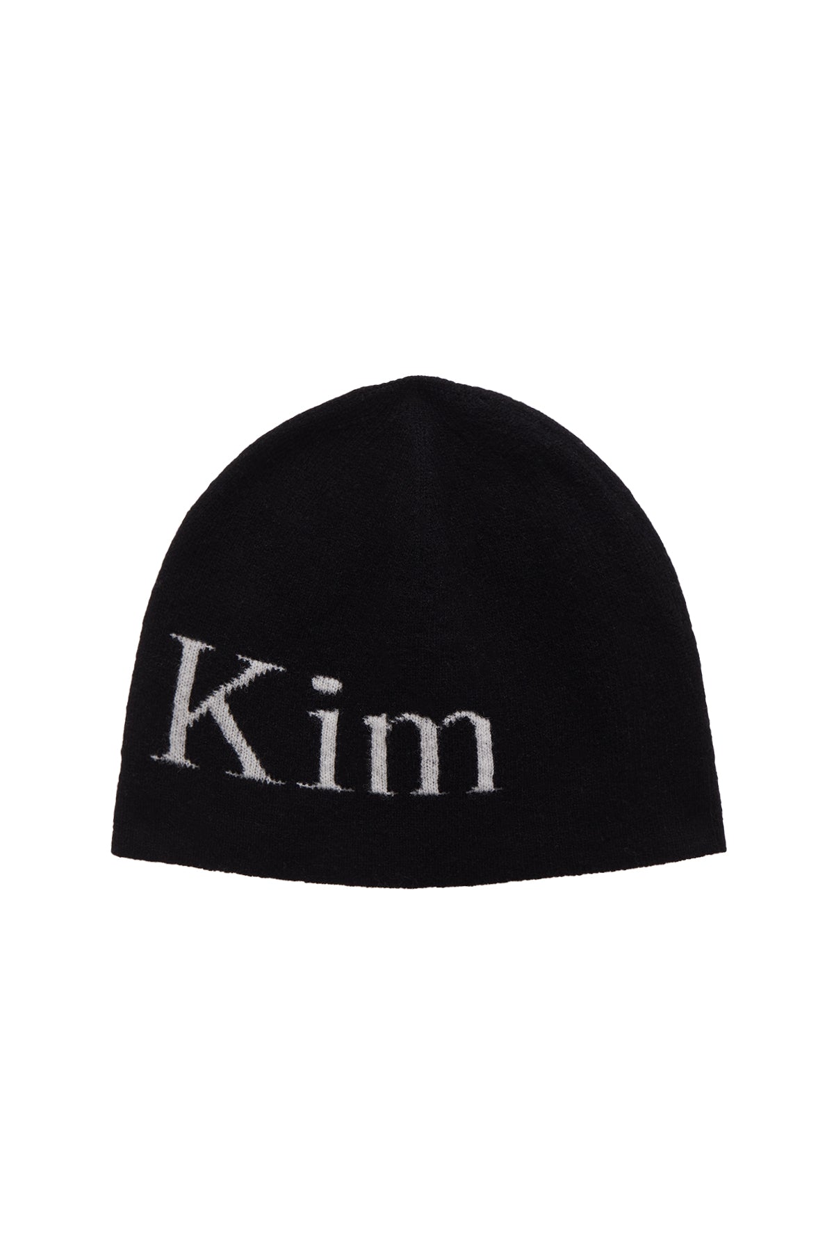 [matinkim] LOGO JACQUARD SHORT BEANIE IN BLACK