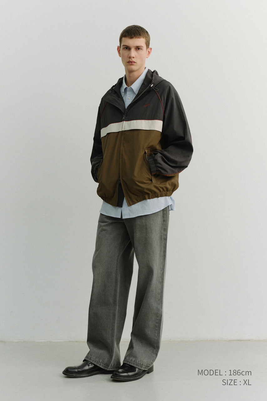 Dunst Unisex Blocked Windbreaker Charcoal Grey