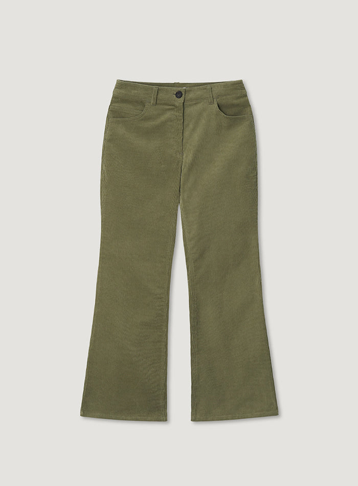 Mango Maniplease Loon Corduroy Pants Khaki