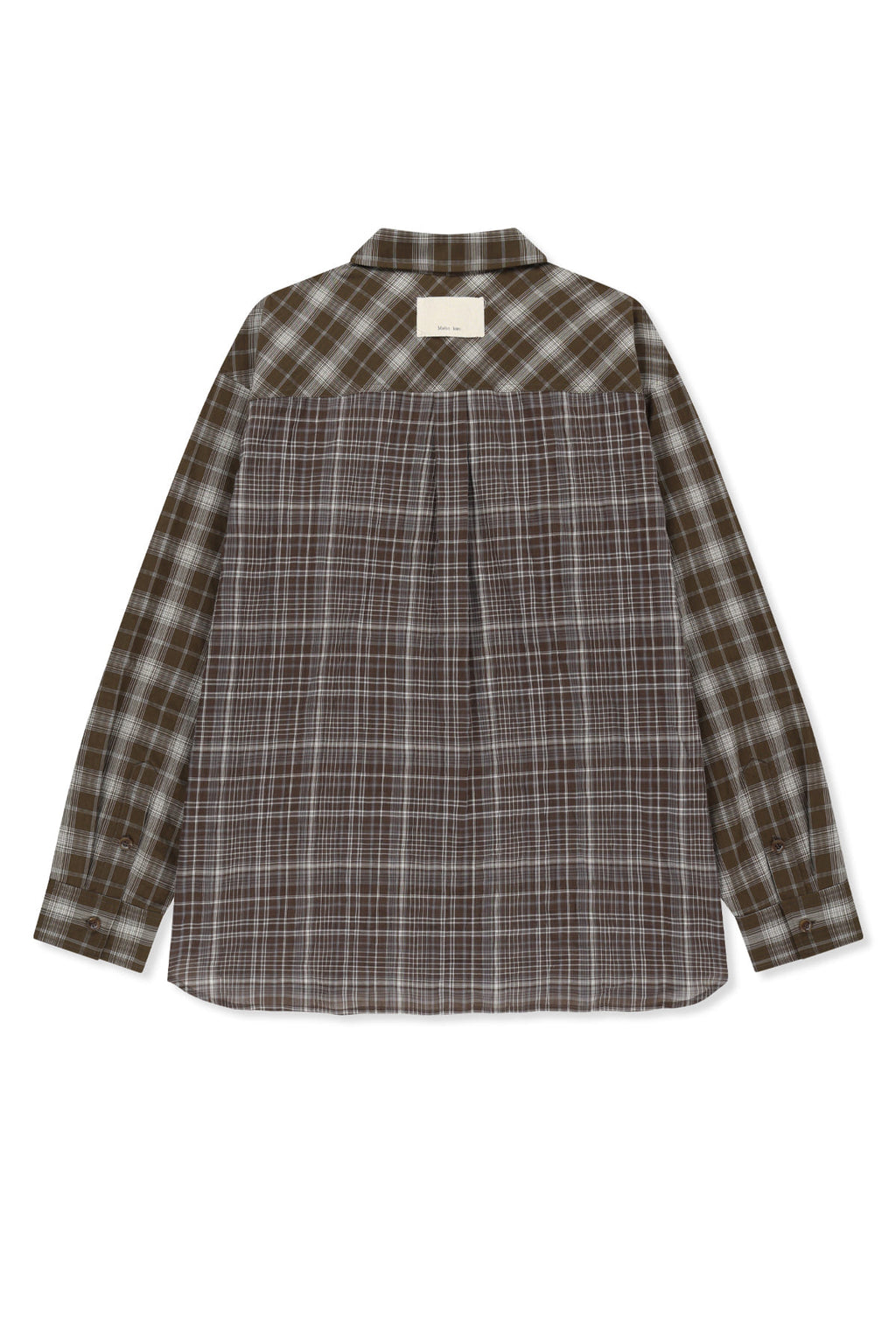 Matinkim Mixed Check Over Fit Shirt IN Brown
