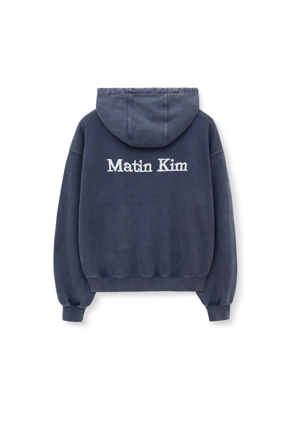 [matinkim] ZIPPER POINT WASHED HOODY FOR MEN IN NAVY