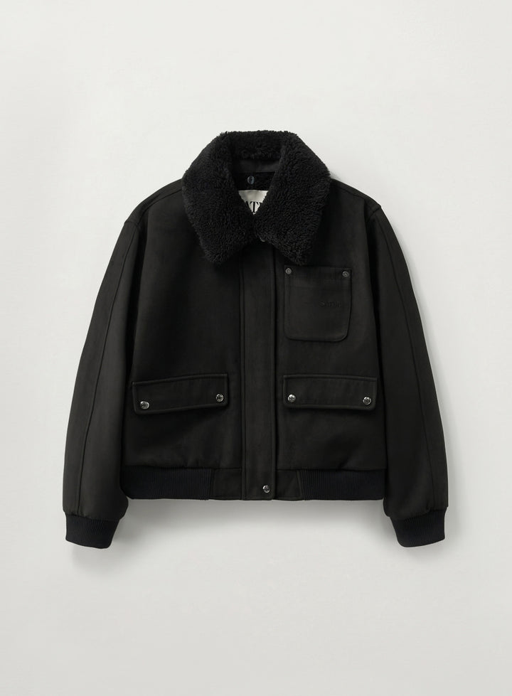 Satur (W) Synthetic Suede Blouson Jumper - Black