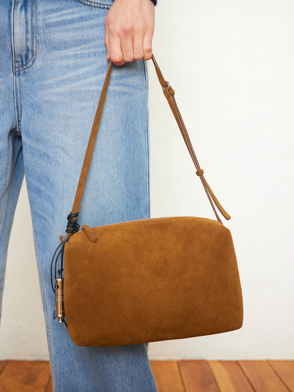 Low Classic Suede Caramel Box Bag - Brown
