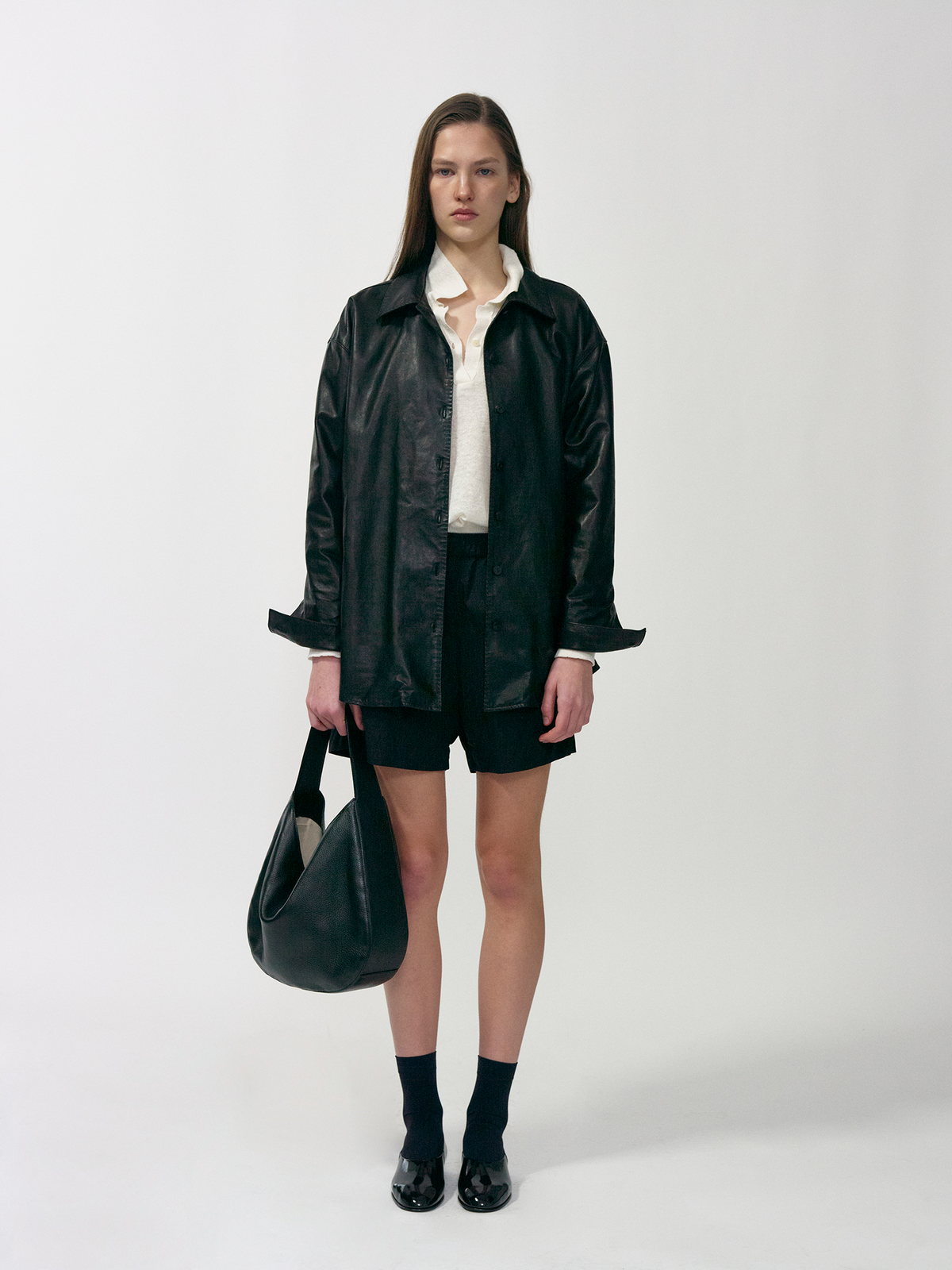 Nothing Written Julian leather shirt (Black)