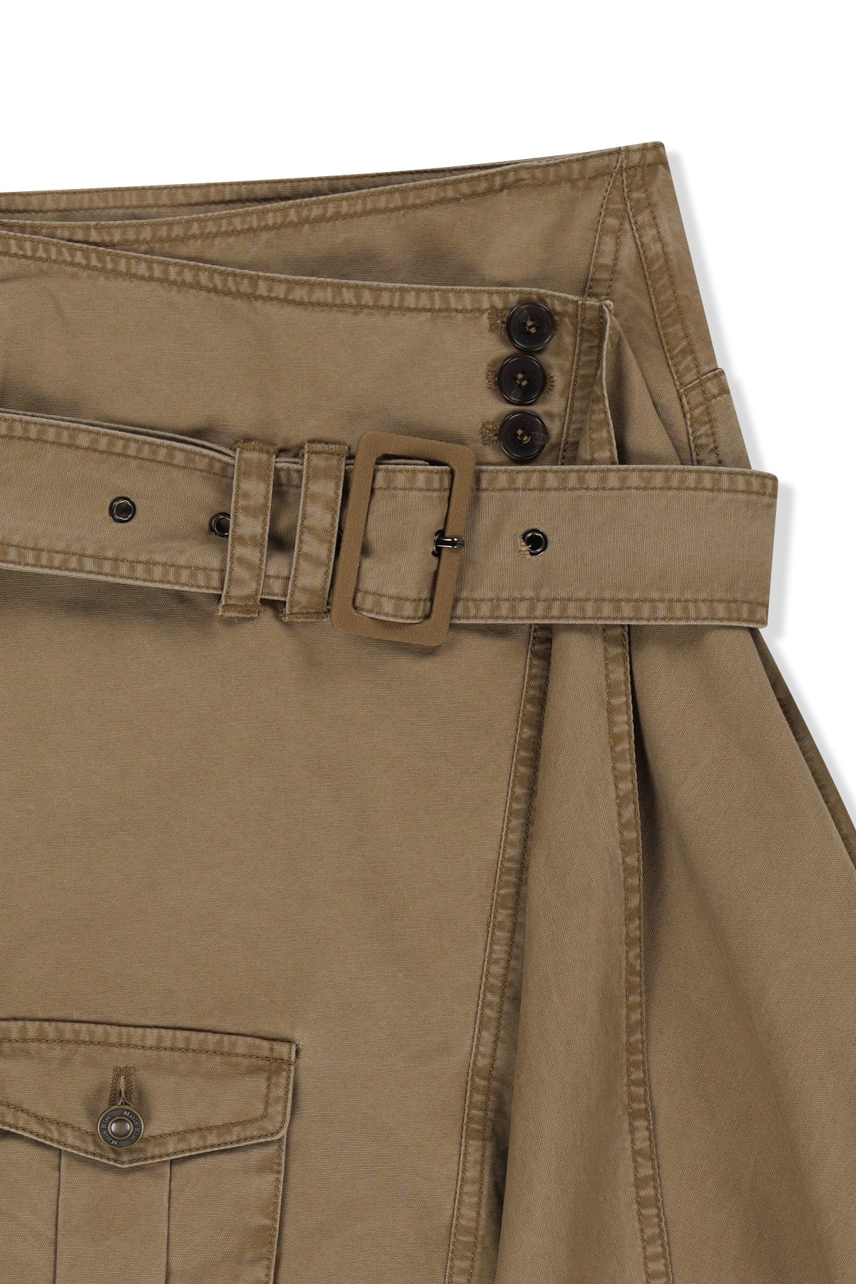 Matinkim Belted Layered Mini Skirt IN Beige