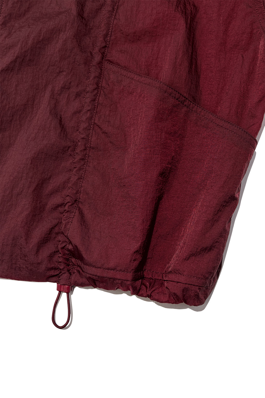 [matinkim] HOODY POINT CROP LIGHT WINDBREAKER IN BURGUNDY