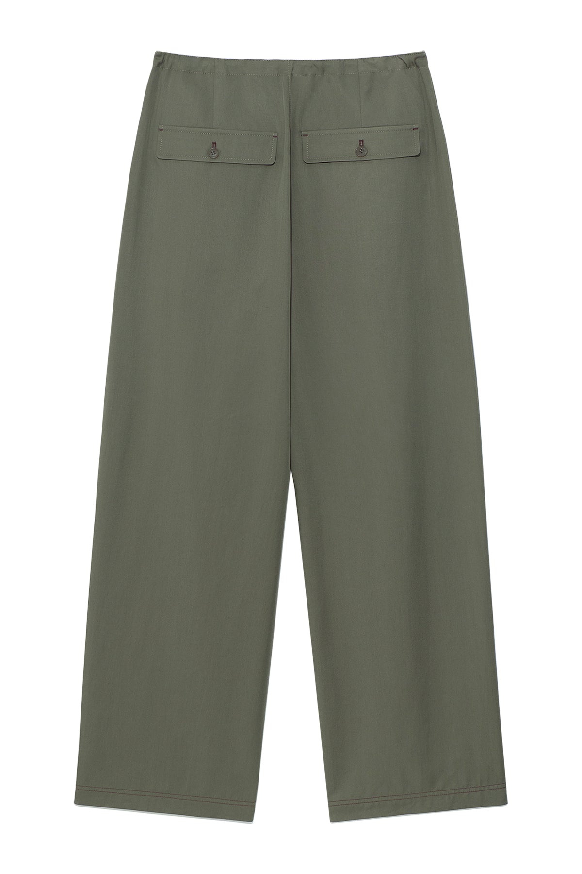 [matinkim] BUTTON POINT STRING WIDE PANTS IN KHAKI
