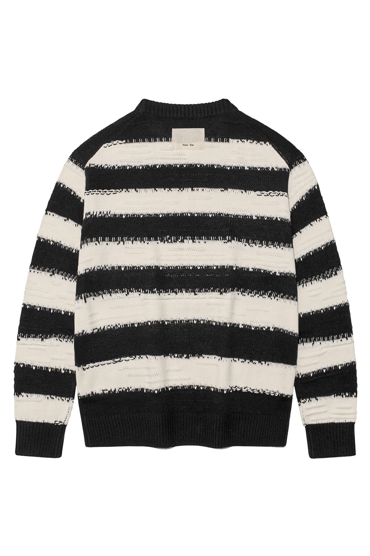 [matinkim] STRIPE VINTAGE LOOSE PULLOVER FOR MEN IN BLACK