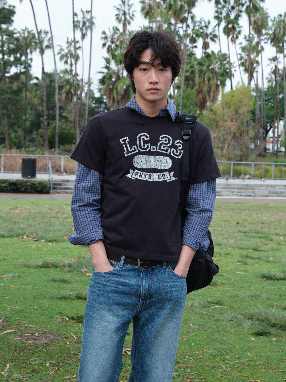 [Low Classic] Lc 23 Tee_Charcoal Navy