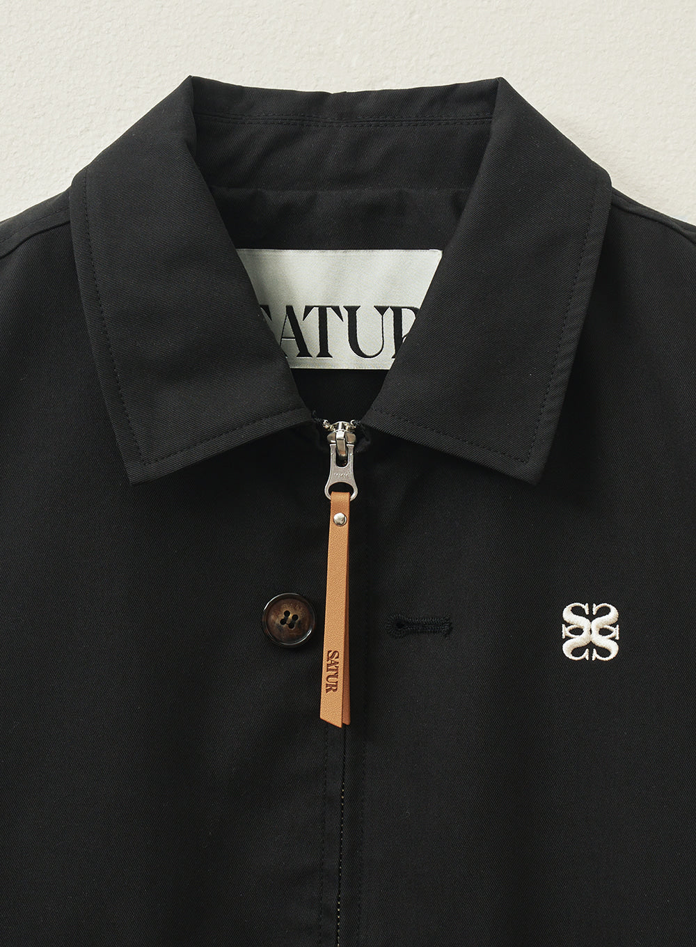 [satur] (W) Teo Cotton Collar Short Jacket - Resort Black