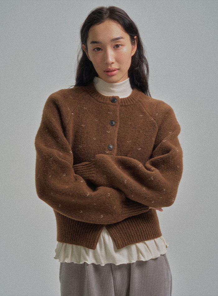 Mango Maniplease Dani Wool Cardigan Brown