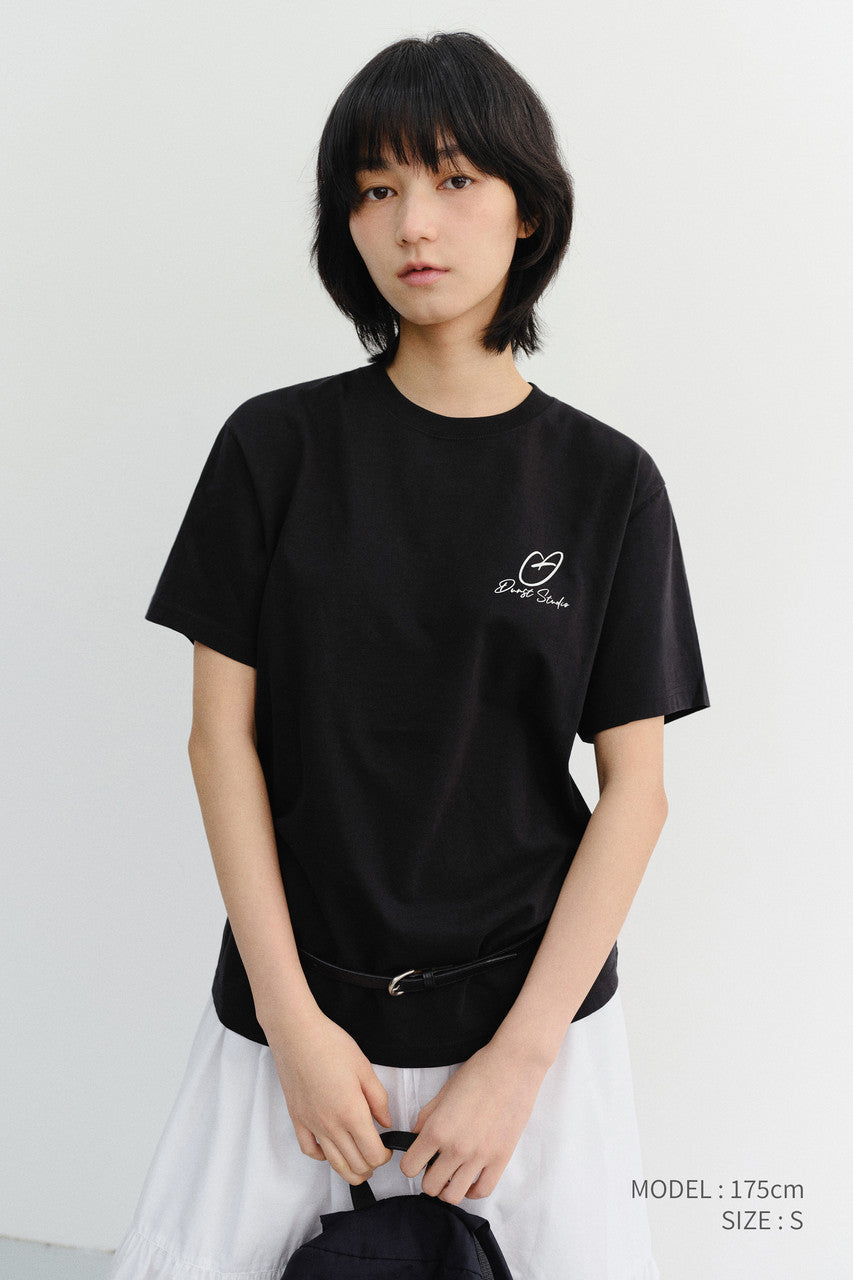 Dunst Unisex Heart D Logo T-Shirt Black