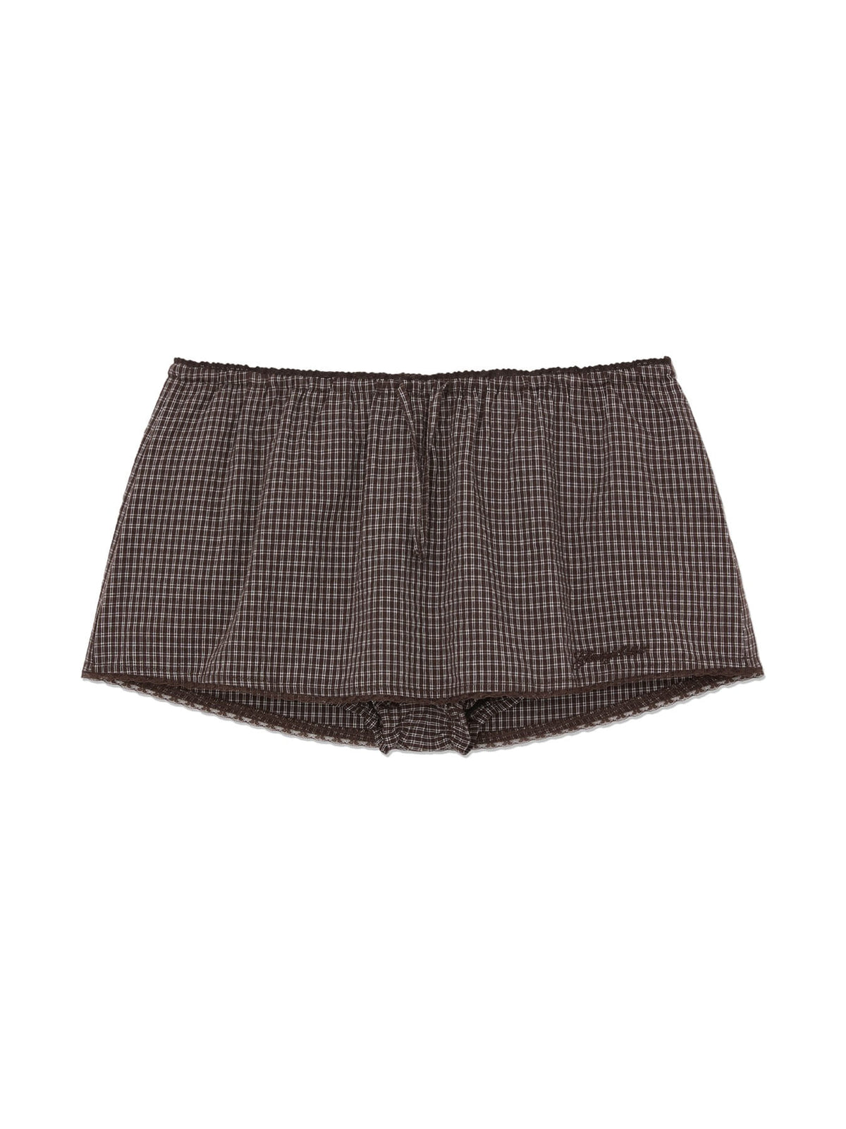 GLOWNY G Classic Lace-Up Mini Skirt (Brown)