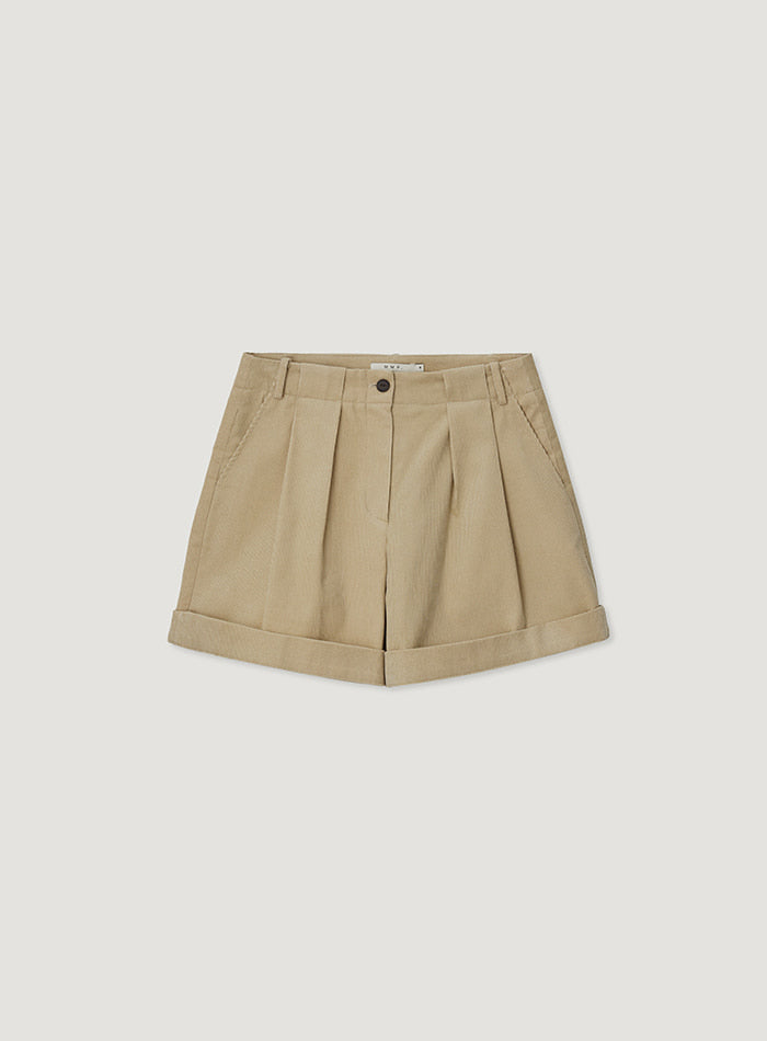 Mango Maniplease Maro Corduroy Shorts Beige