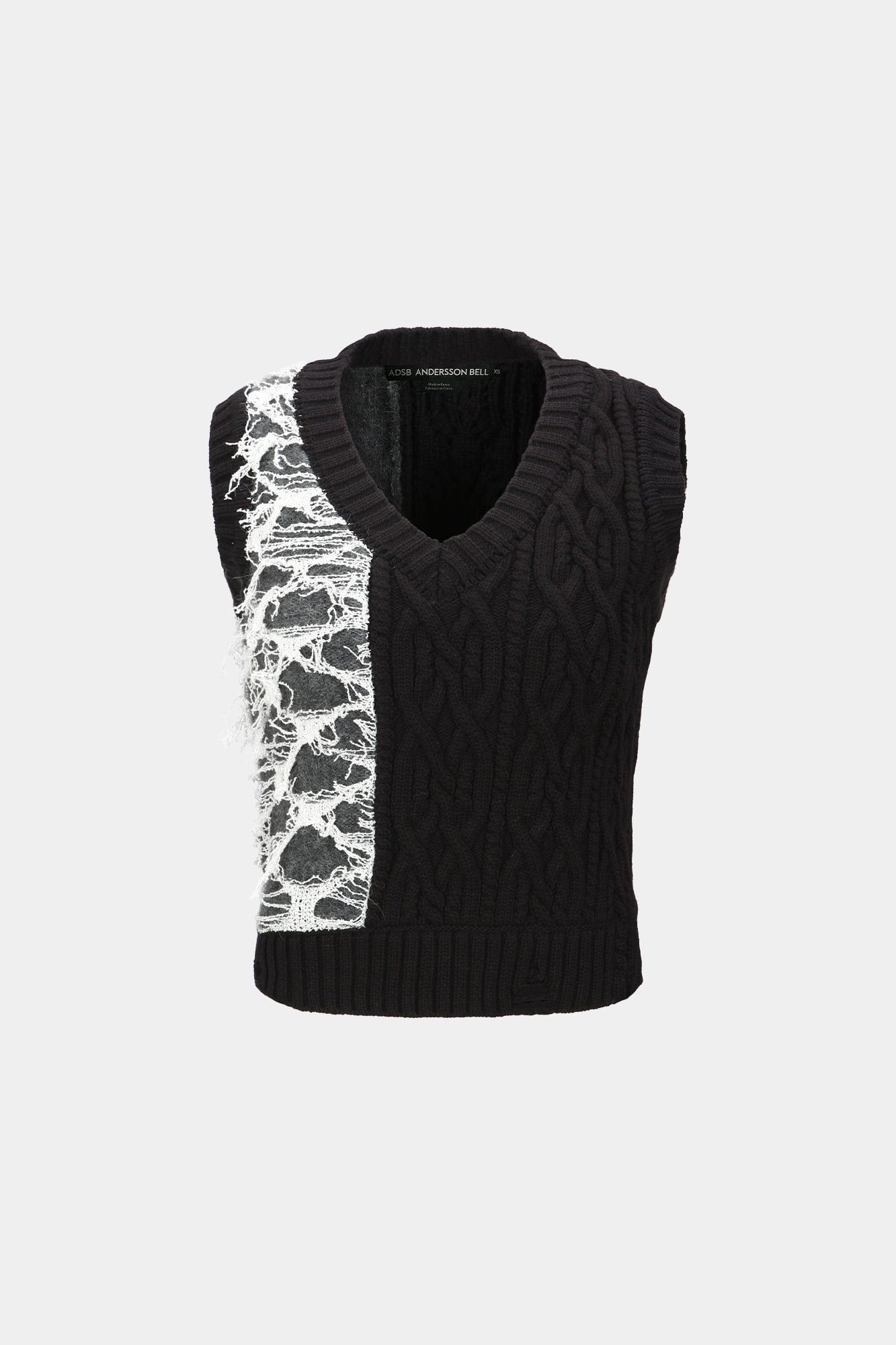 Andersson Bell Boucle Cable Patchwork Knit Vest