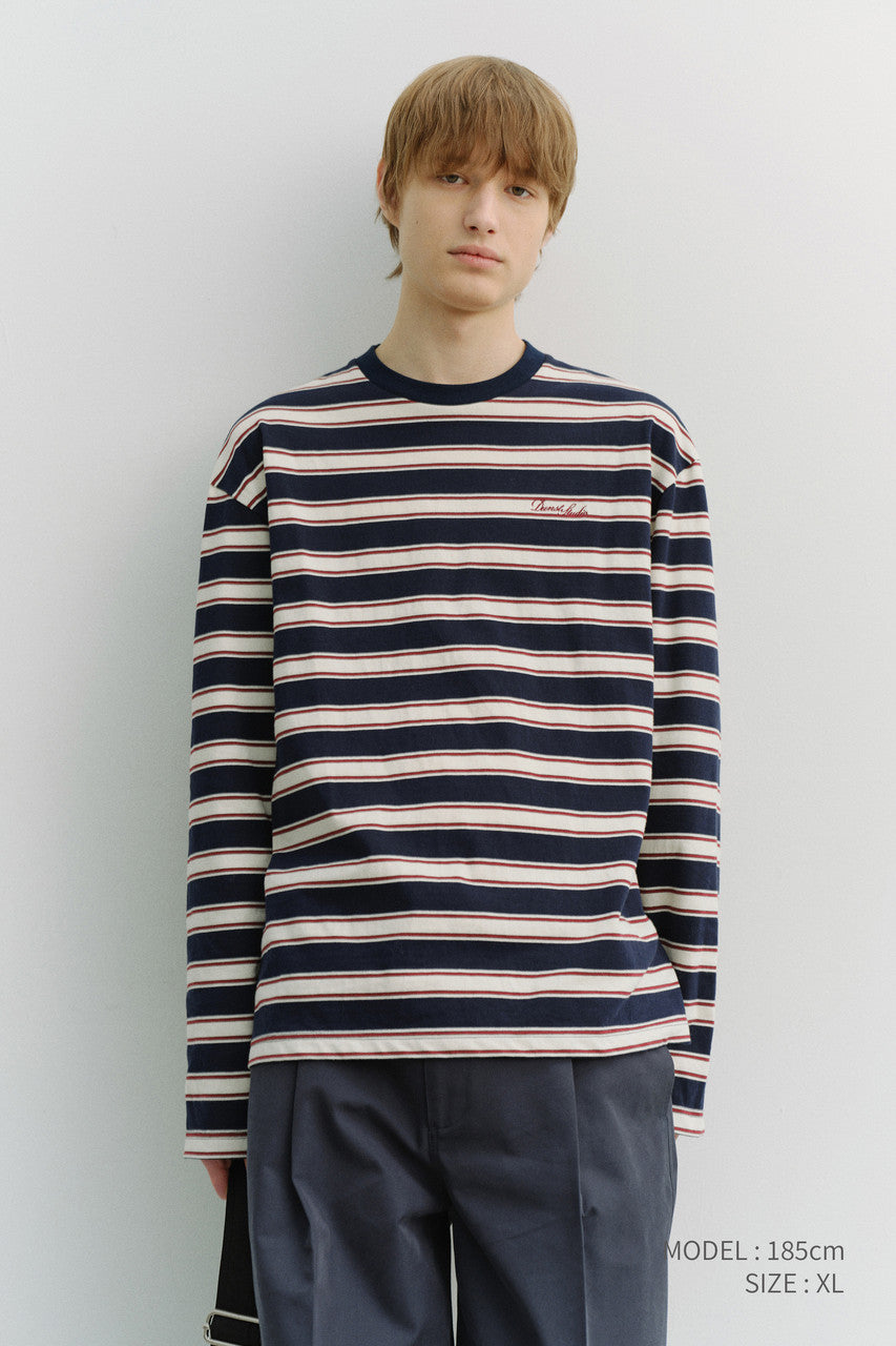 Dunst Unisex Striped T-Shirt Navy Stripe
