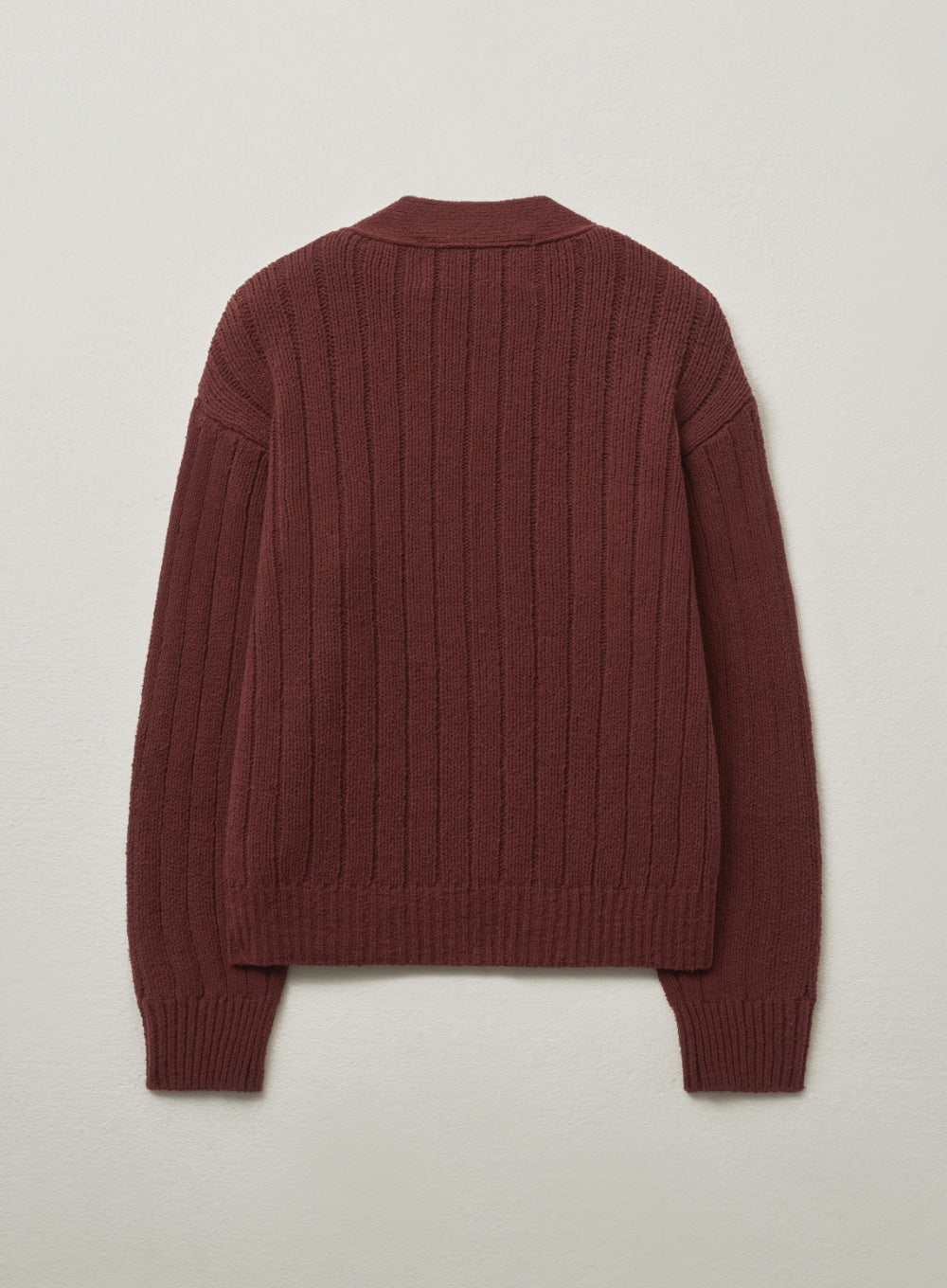 [satur] (W) Faro Over Size Boucle Cardigan - Burgundy