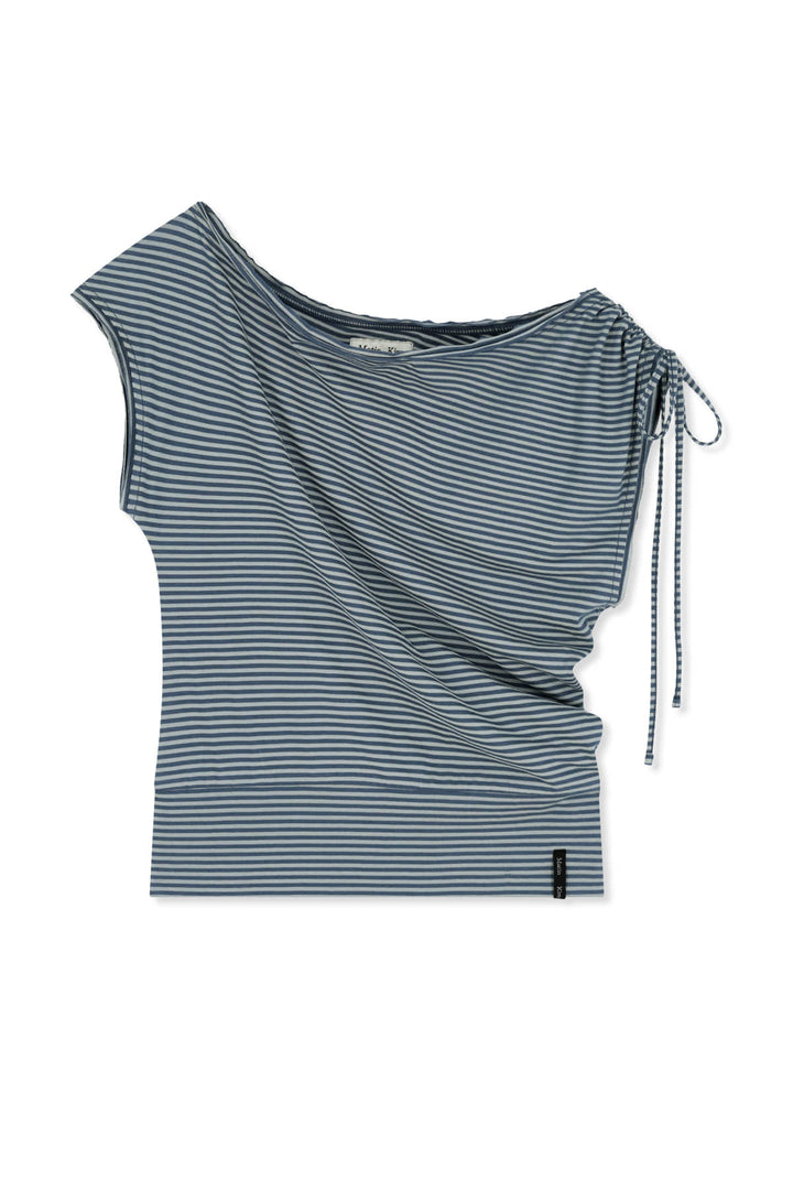 Matinkim Draped Asymmetric Sleeveless Top IN Smoke Blue
