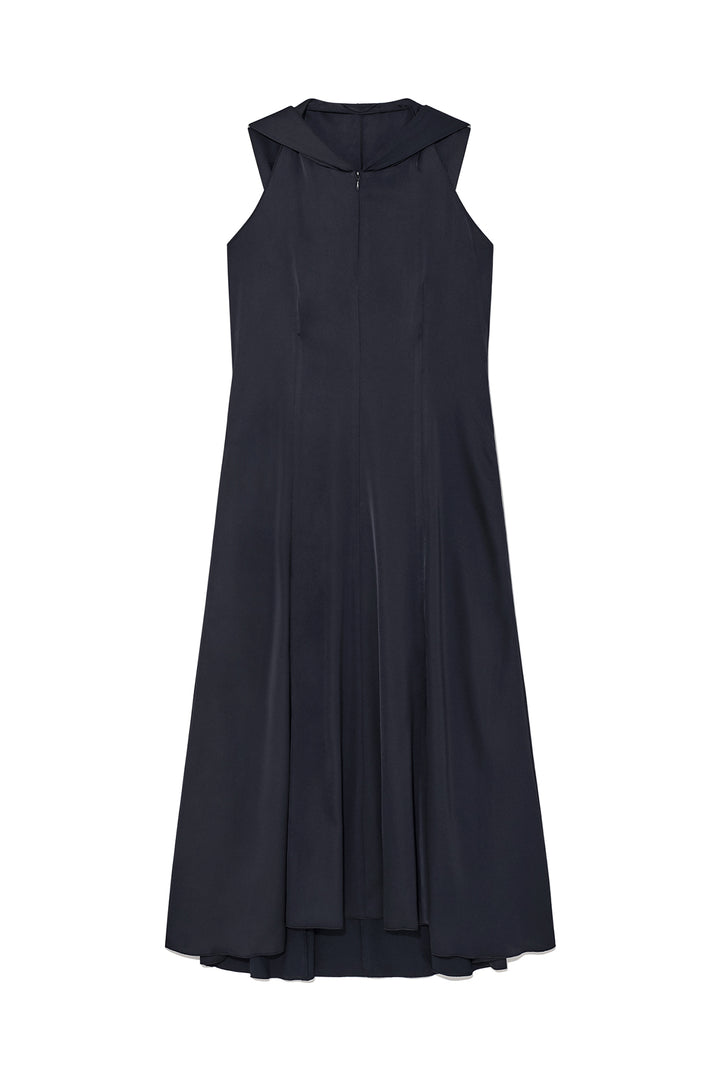 Matinkim Back String Hoody Maxi Dress IN Dark Navy