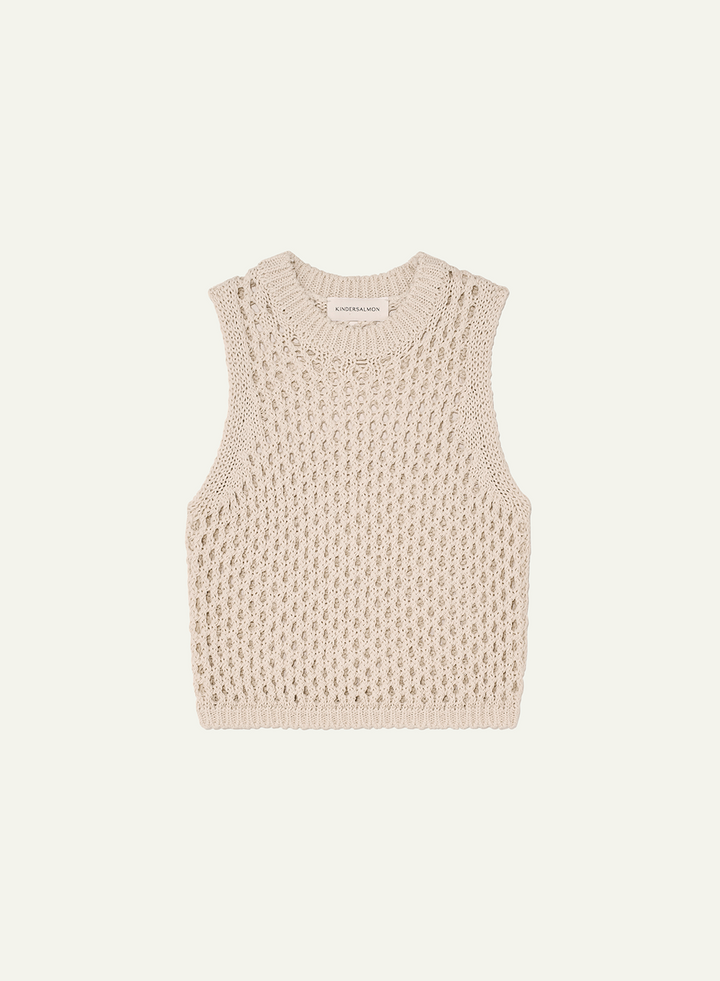 Kindersalmon Organic Knitted Vest Ecru