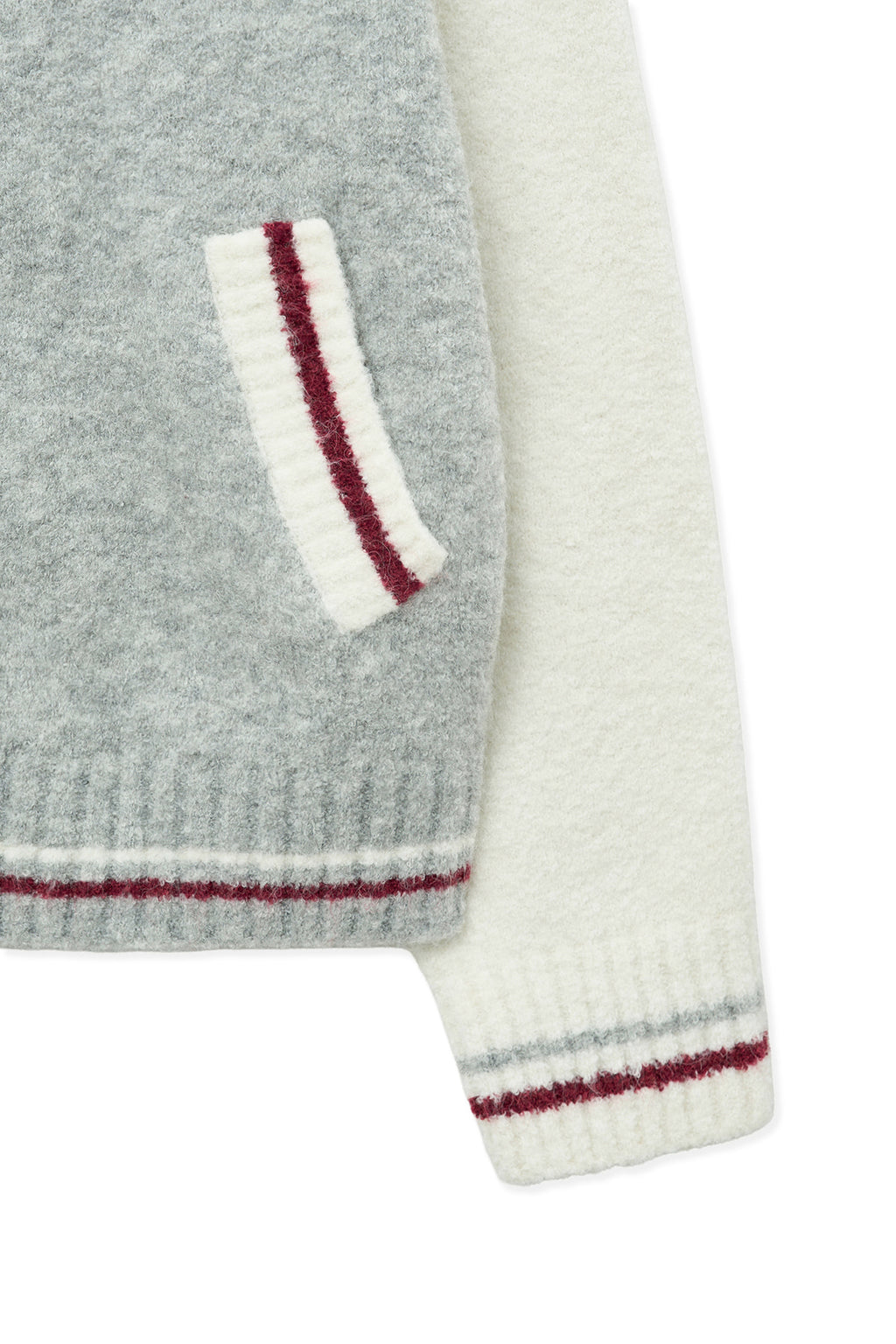 [matinkim] HIGH NECK RAGLAN KNIT ZIP UP FOR WOMEN IN IVORY