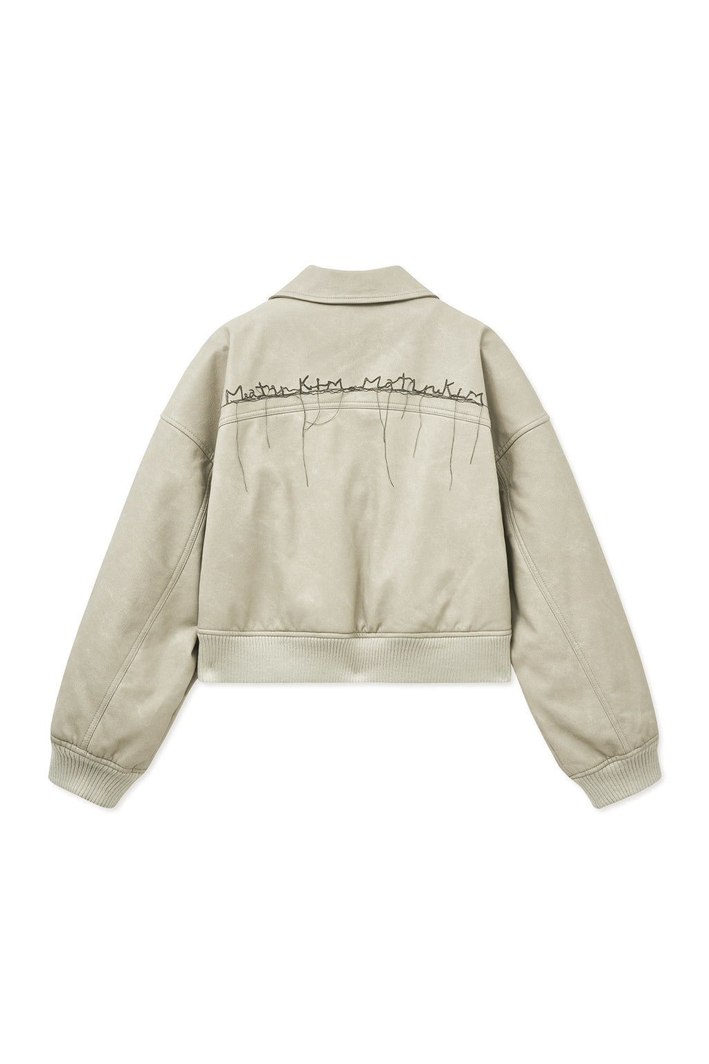 Matinkim Faux Leather Out Pocket Jumper IN Light Grey