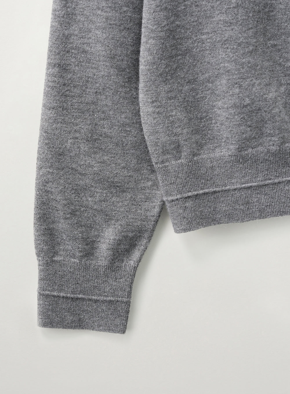 [satur] (W) Classic Knit Hood Zip-up - Melange Gray