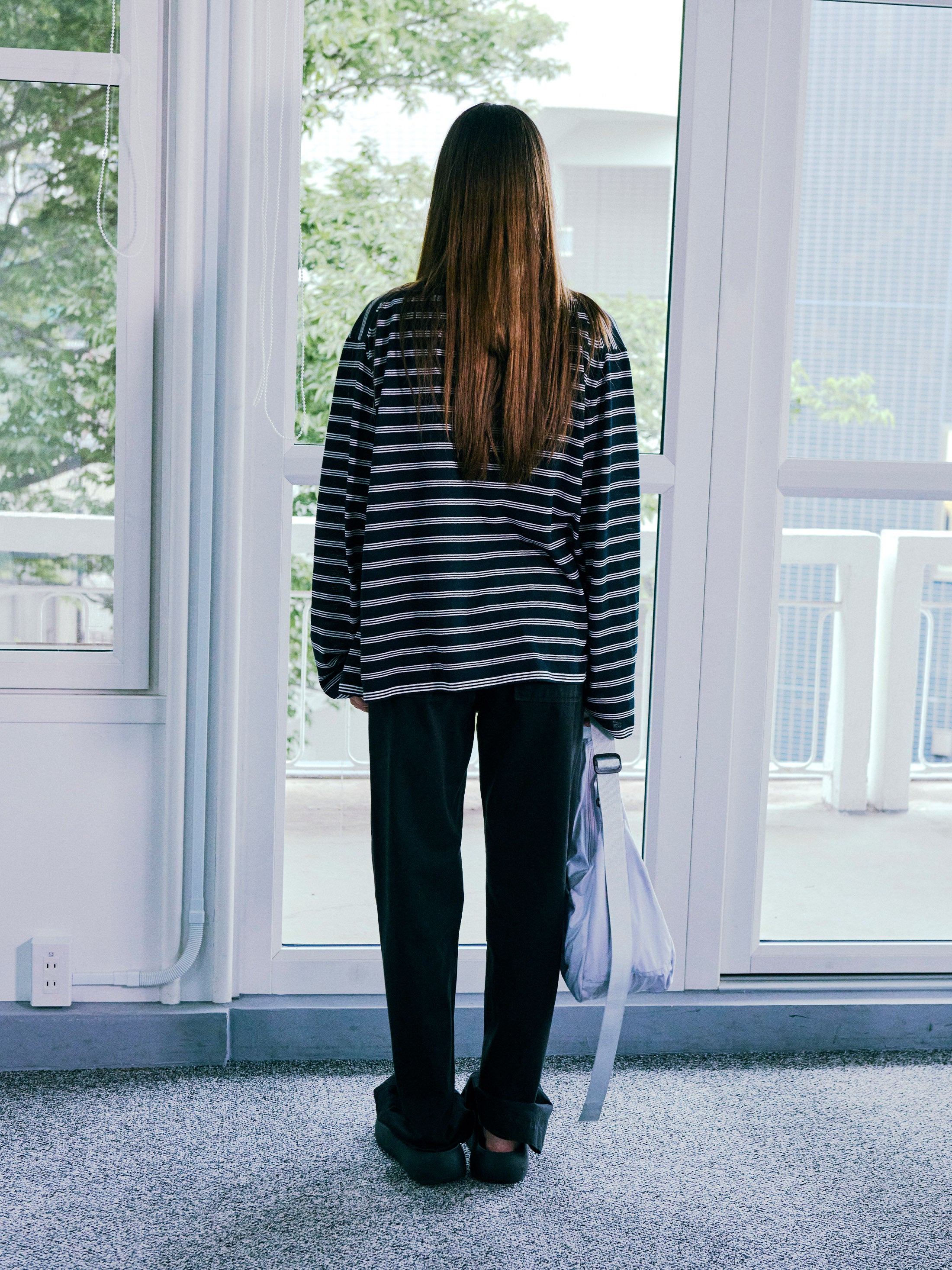 Low Classic Striped Zip-Up Cardigan Black Navy