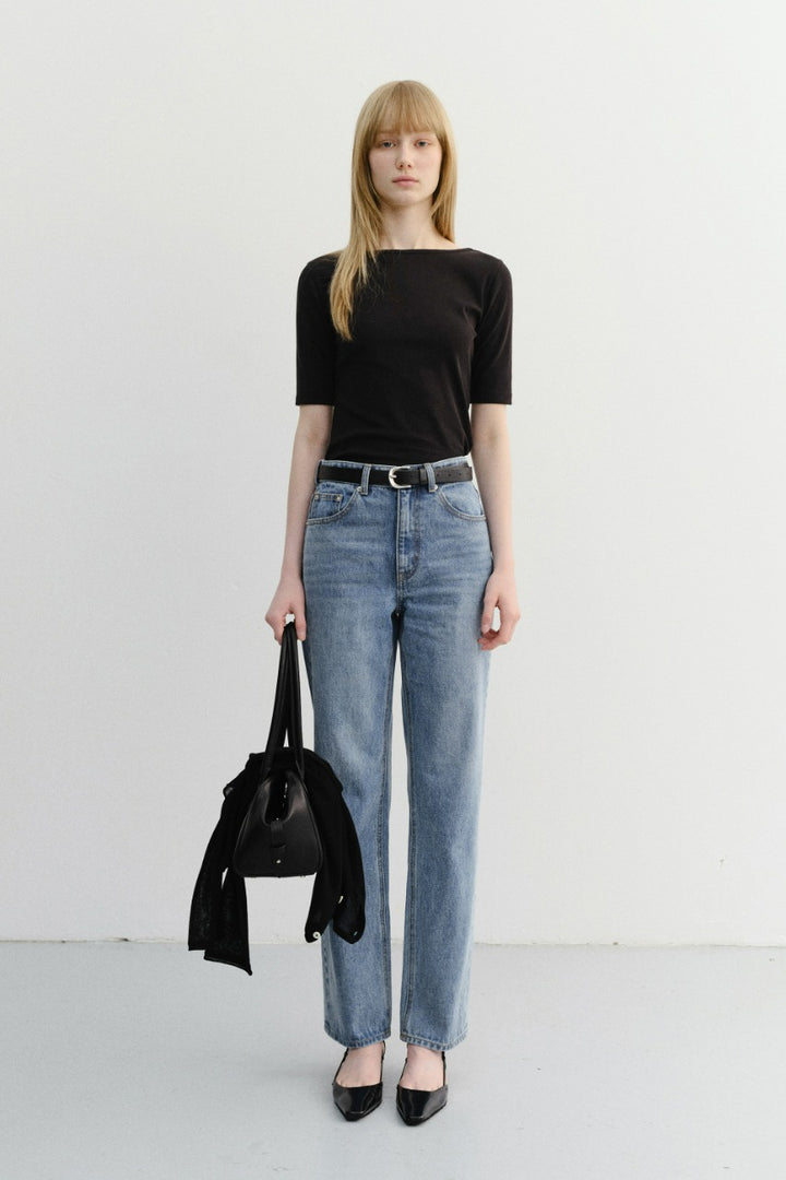 Dunst Essential Cropped Jeans Light Blue
