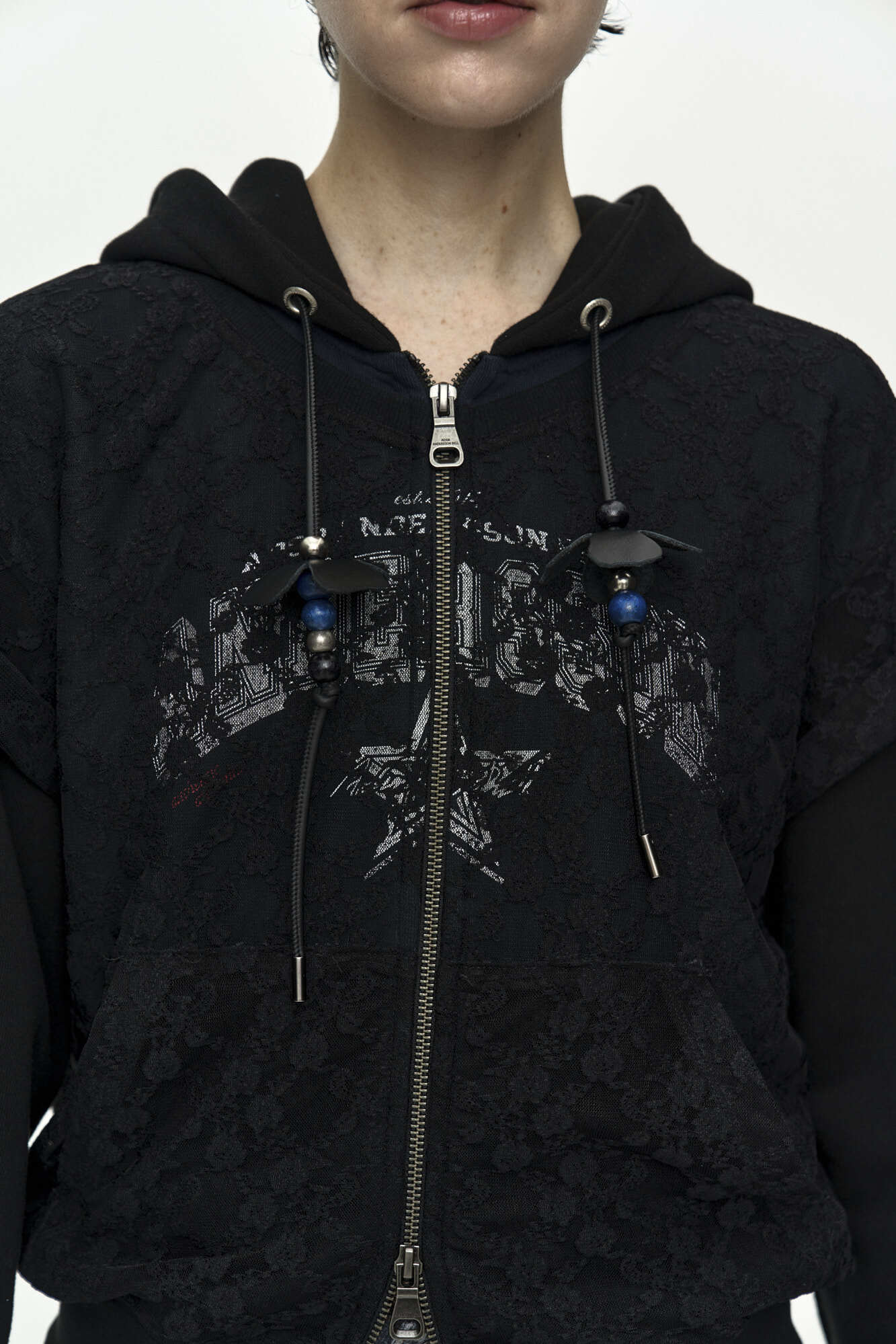 Andersson Bell Lace Layered Hood Zip UP