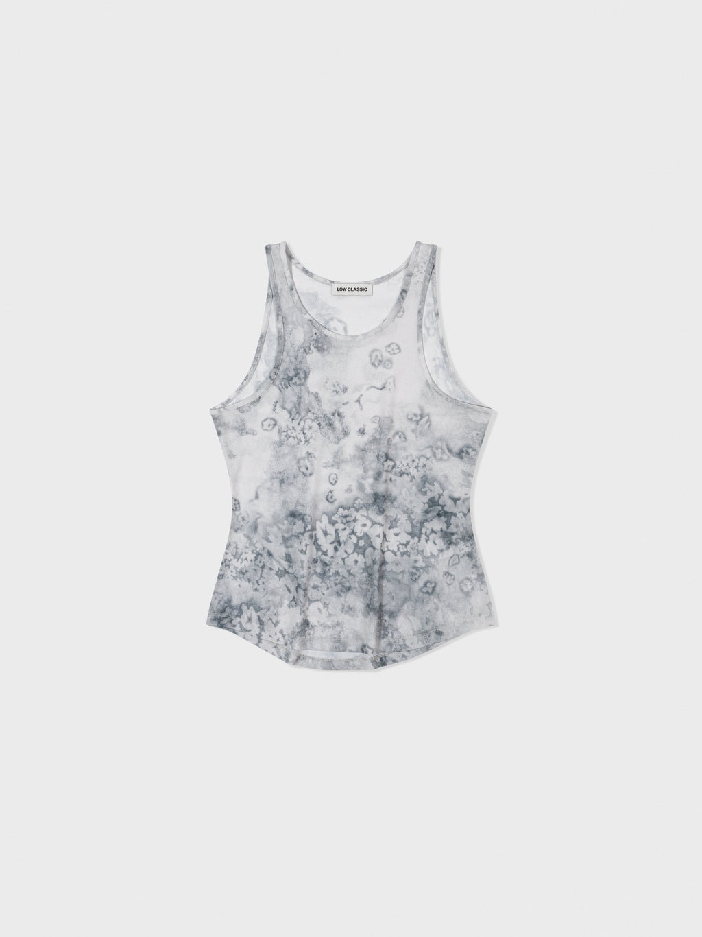[low_classic] FLORAL PRINT SLEEVELESS TOP
GREY