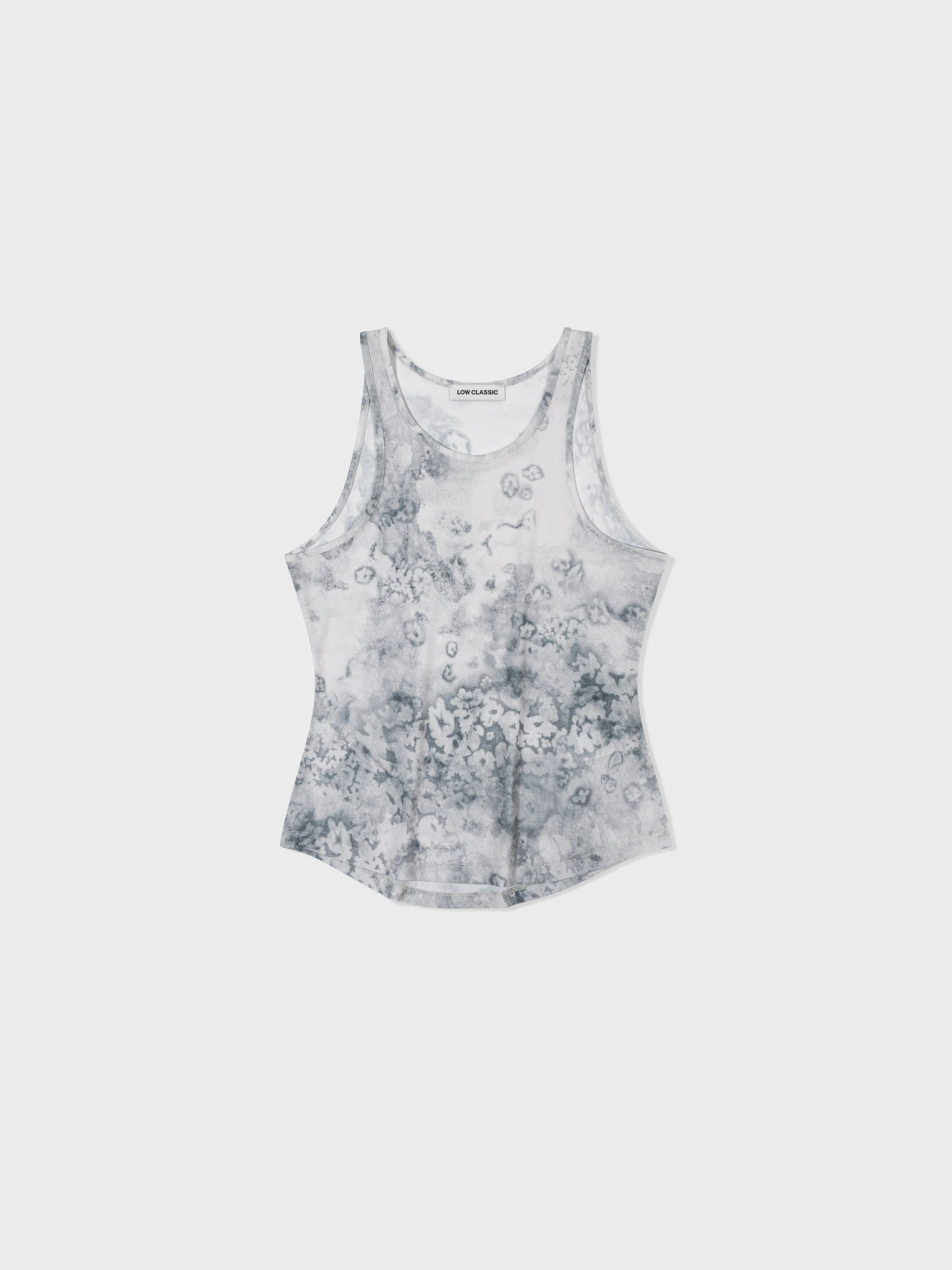 [low_classic] FLORAL PRINT SLEEVELESS TOP
GREY