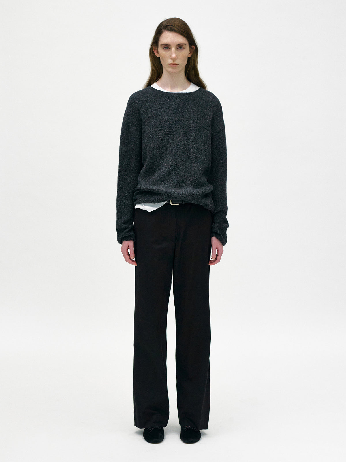 Nothing Written Nep boat neck sweater (Charcoal)