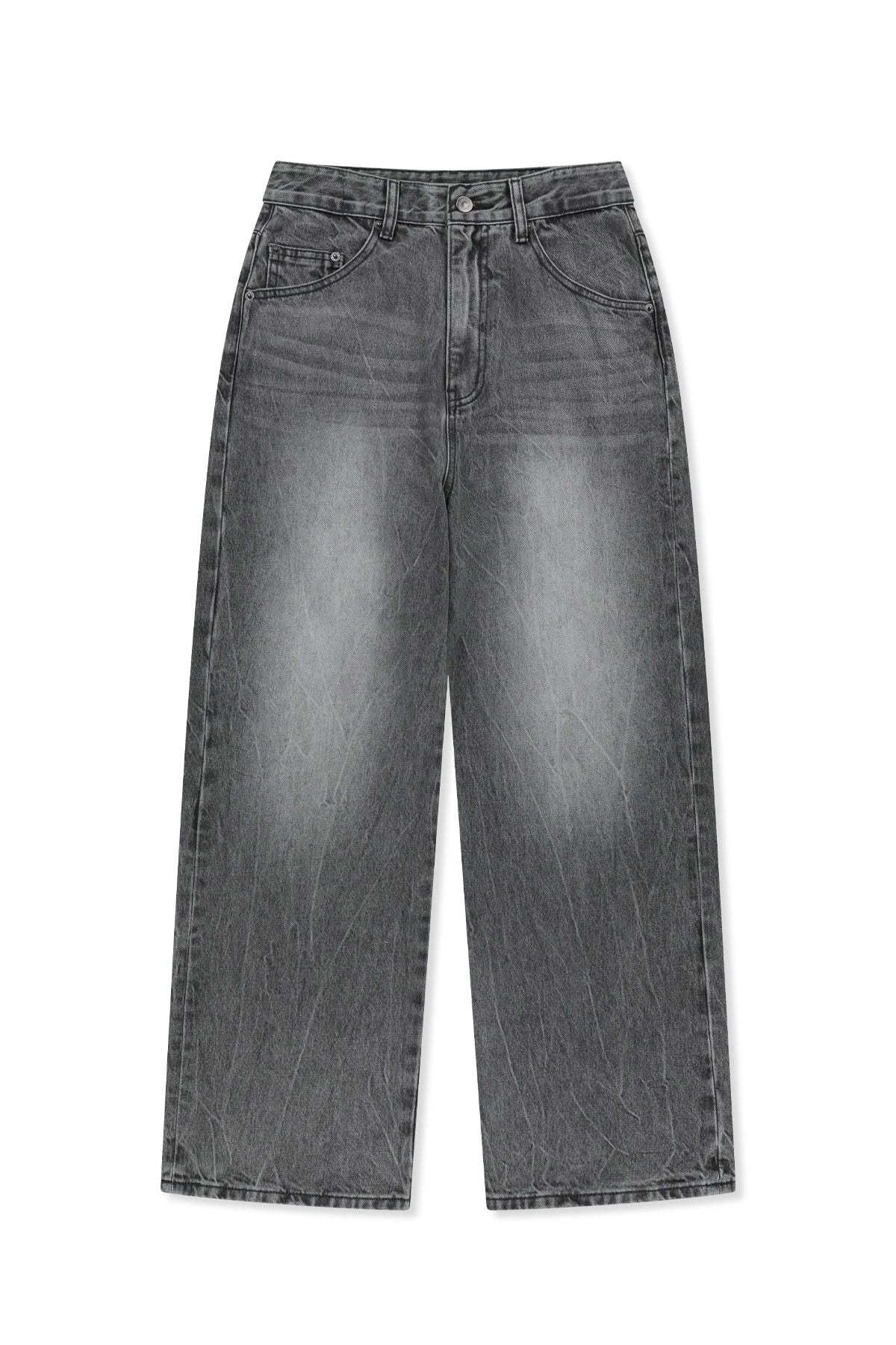 Matinkim Matin Waist Logo Wide Denim Pants IN Grey