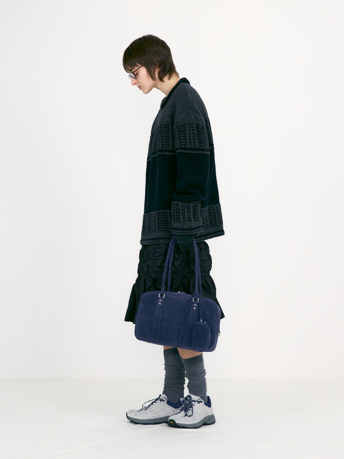 Low Classic Jacquard Knit Sweater Charcoal