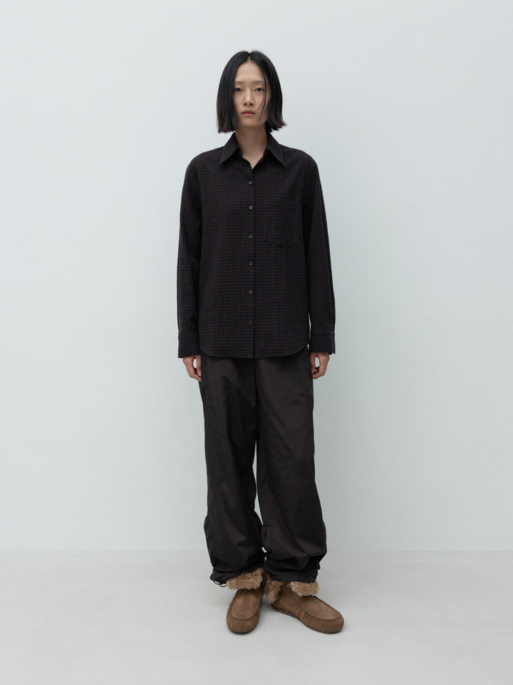 Low Classic Classic Wool Cotton Shirt Brown