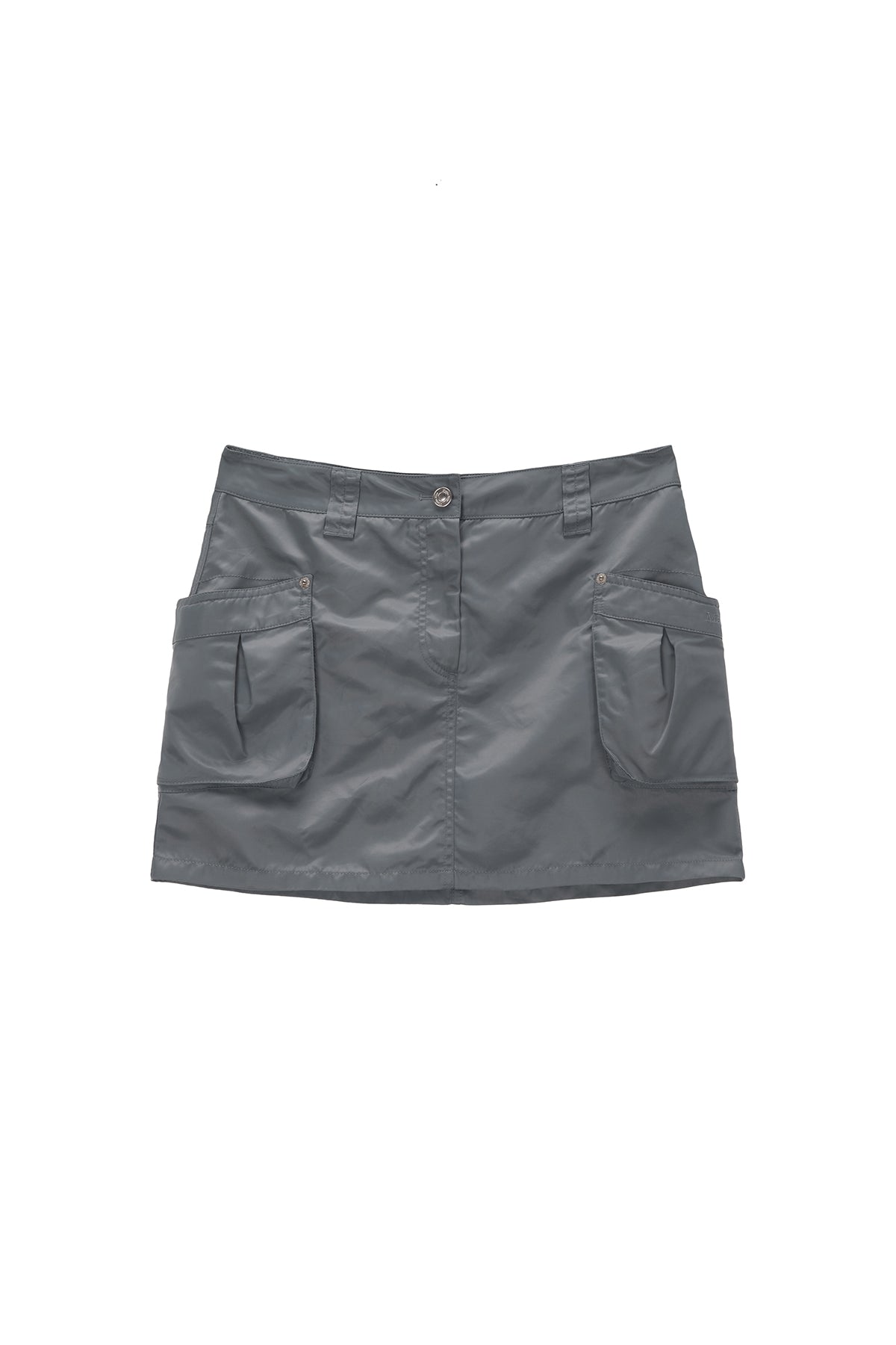 Matinkim Lowrise Nylon Cargo Mini Skirt IN Grey