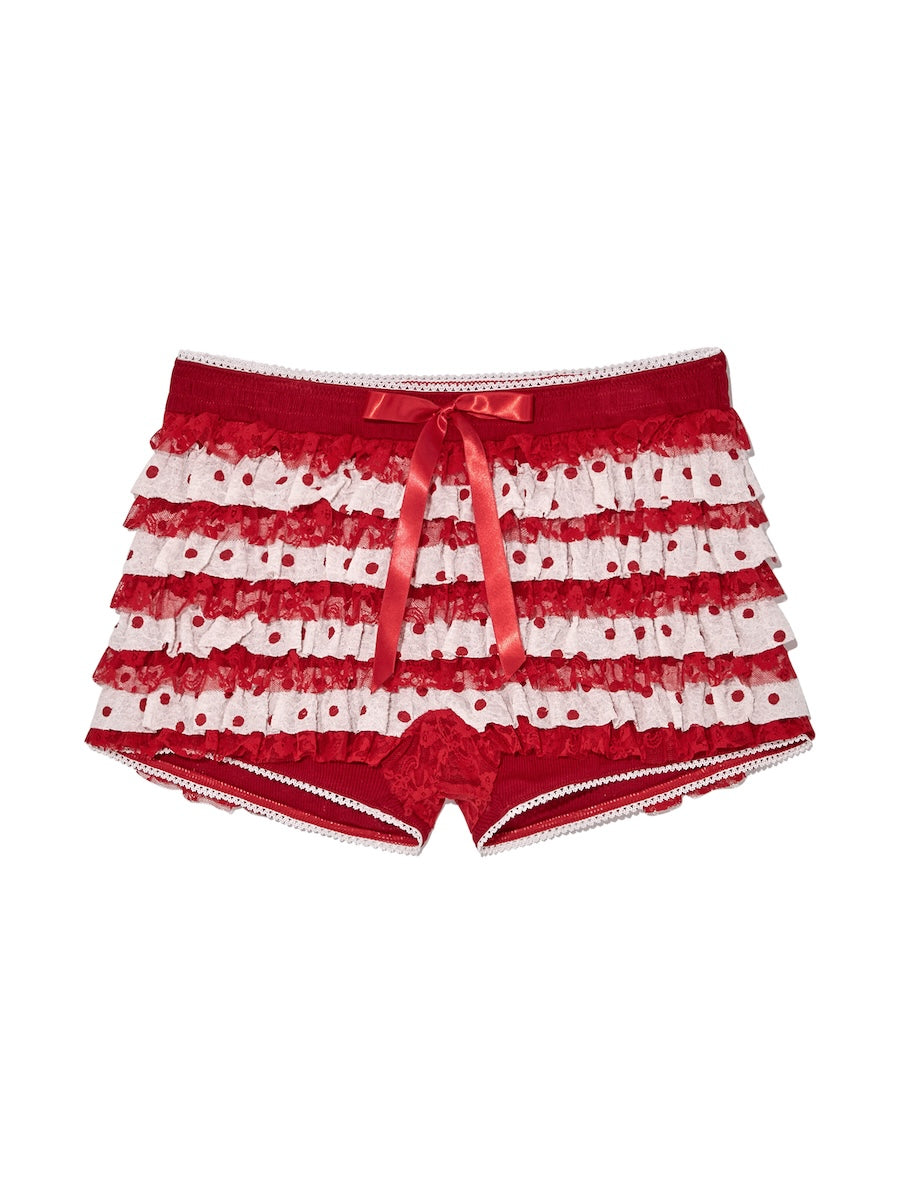 GLOWNY Coco Dot Bloomer Shorts (Red)
