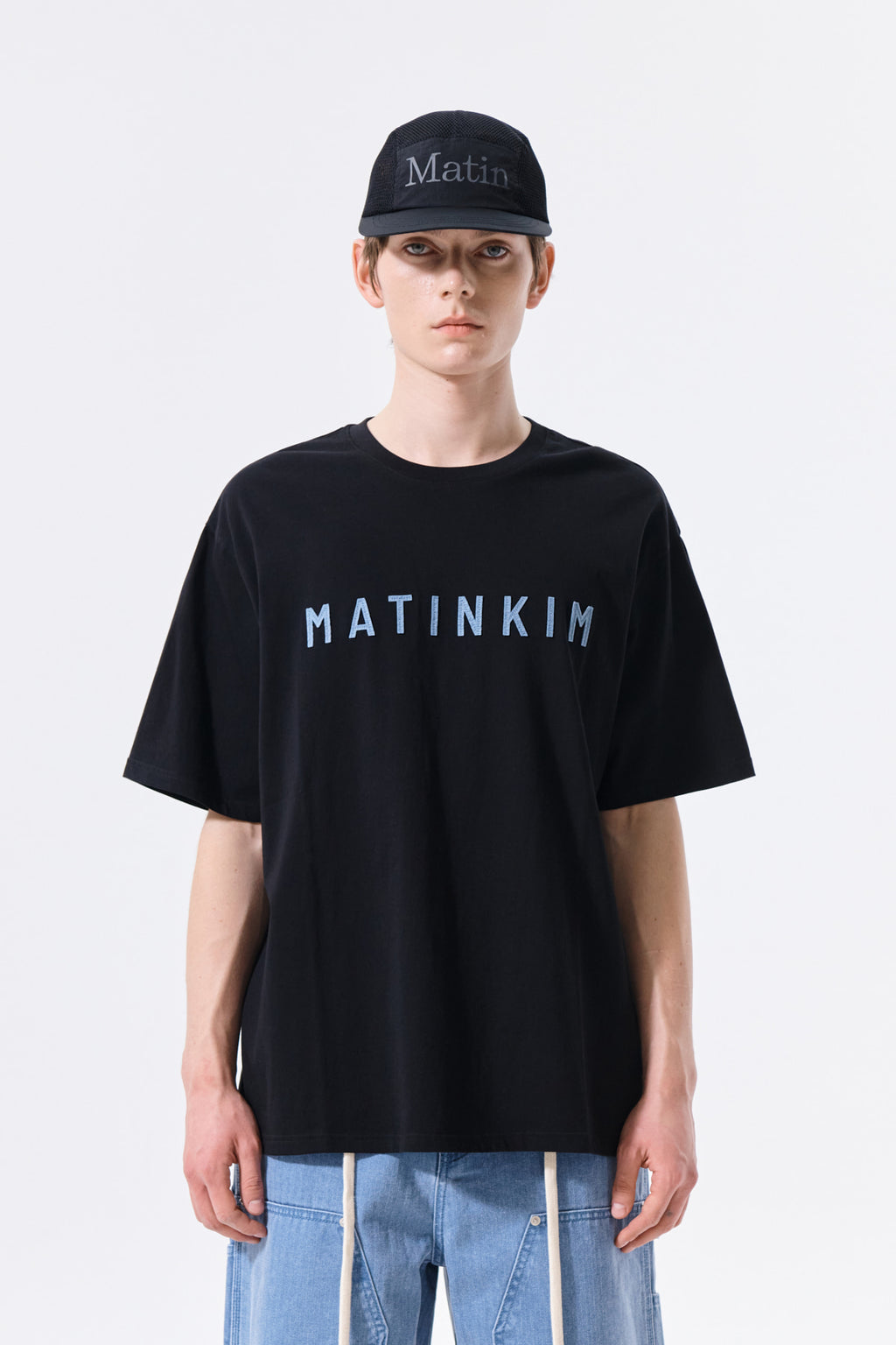 Matinkim Applique Felt Logo Top For Men IN Strong Black