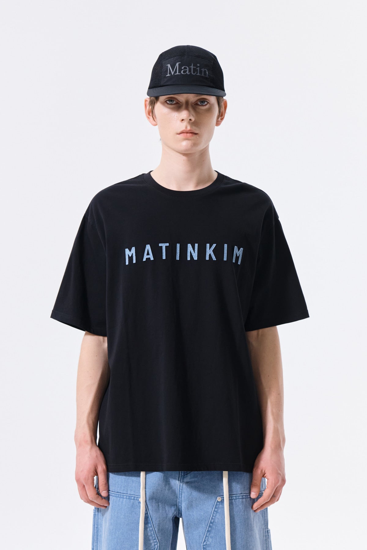Matinkim Applique Felt Logo Top For Men IN Strong Black