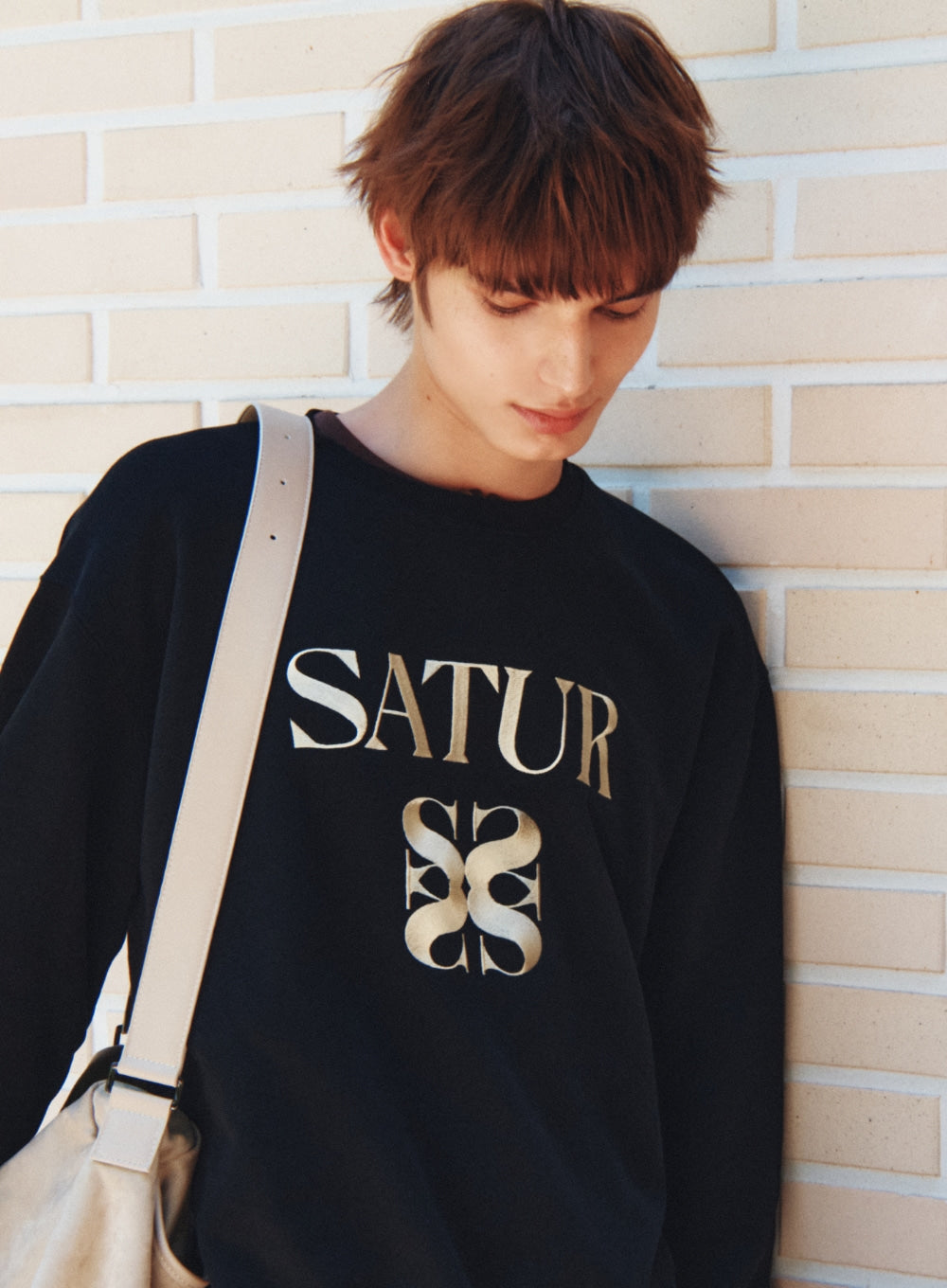 [satur] Classic Logo Sweatshirt - Classic Black